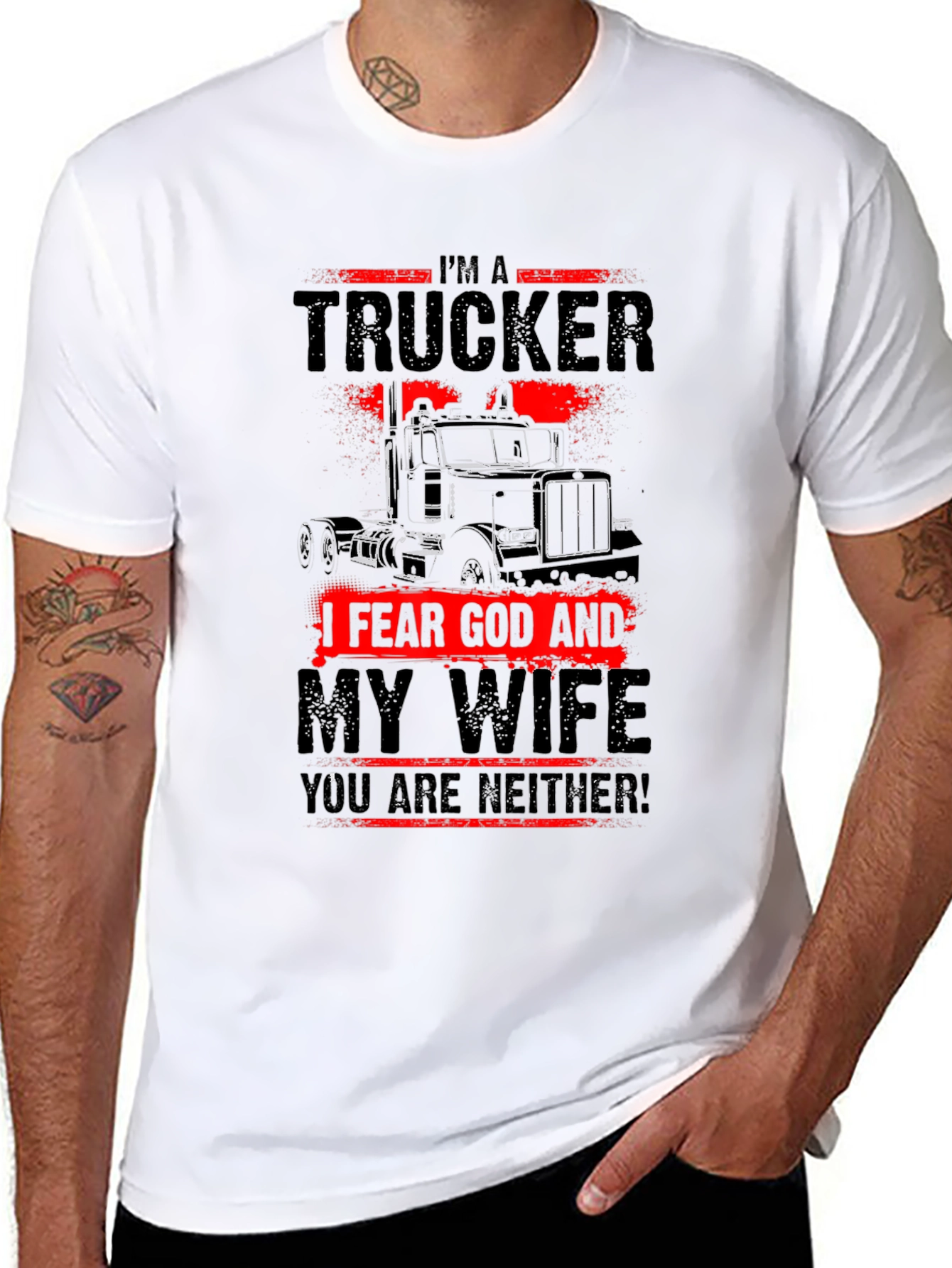 Black I'm A Trucker T-Shirt, Fear God & My Wife view 8