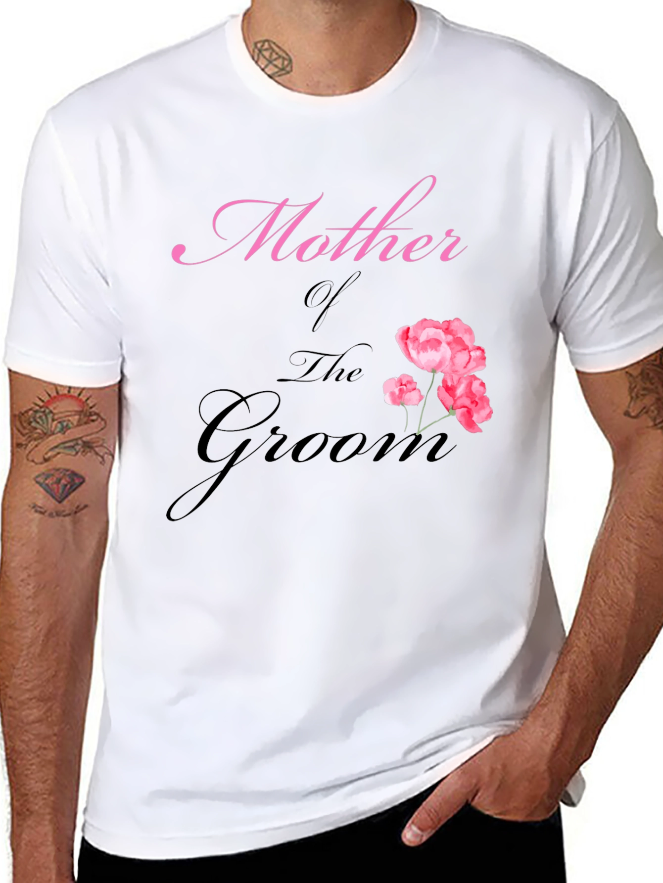Black Mother of the Groom Floral T-Shirt view 8