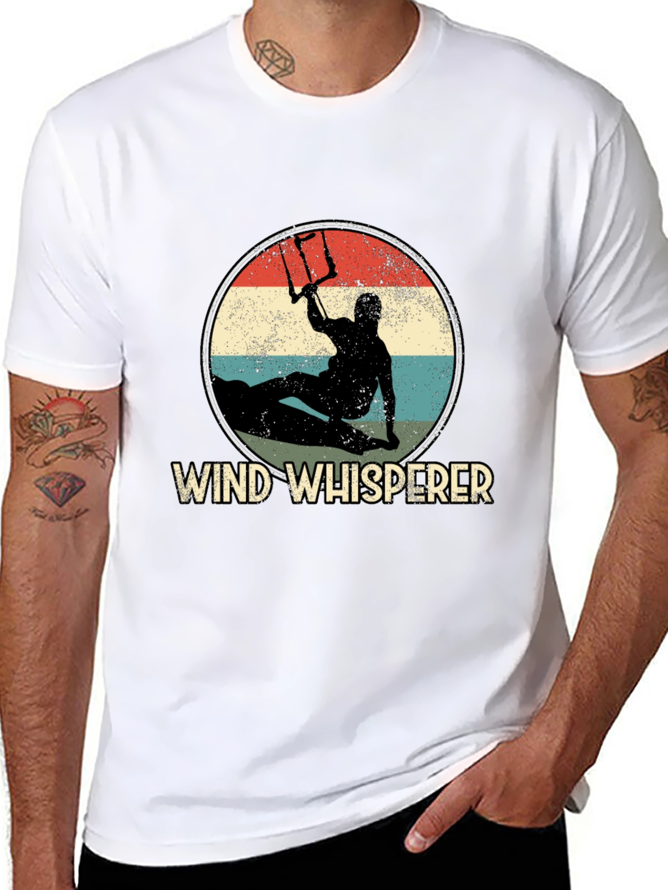 Black Wind Whisperer Kitesurfing Graphic Tee view 8