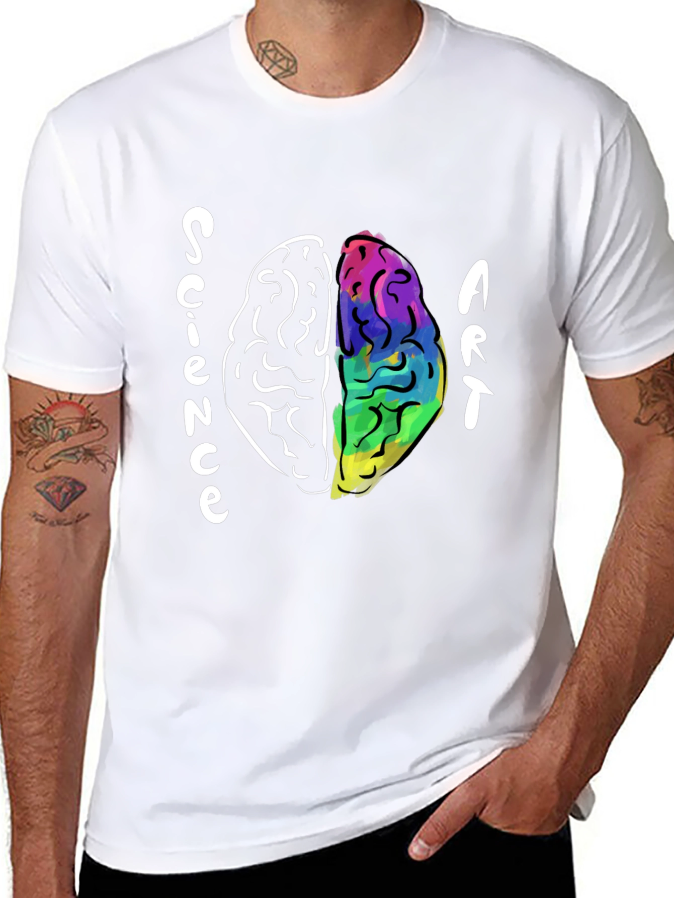 Black Science Meets Art Brain T-Shirt view 8