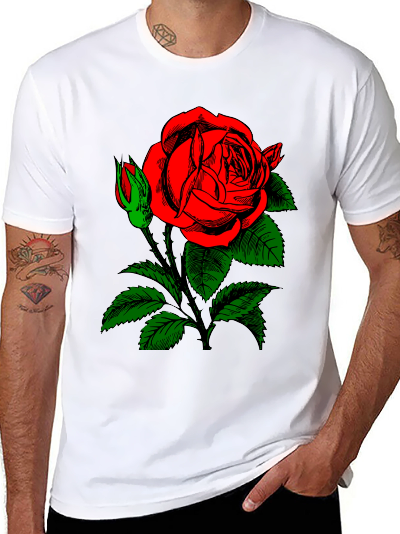 Black Rose Graphic Black T-Shirt view 8