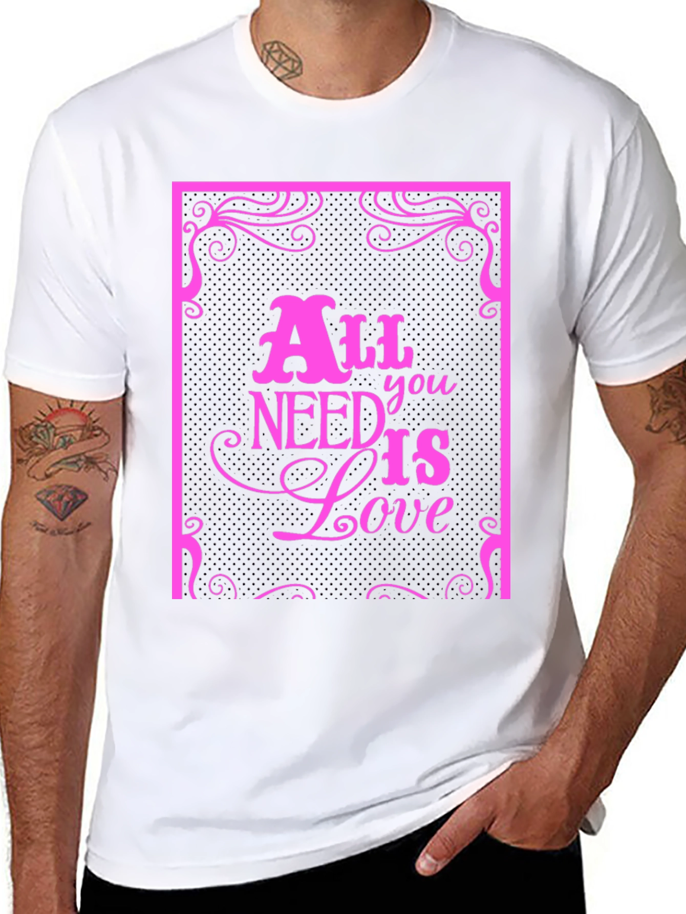 Black All You Need Is Love Graphic Tee view 8