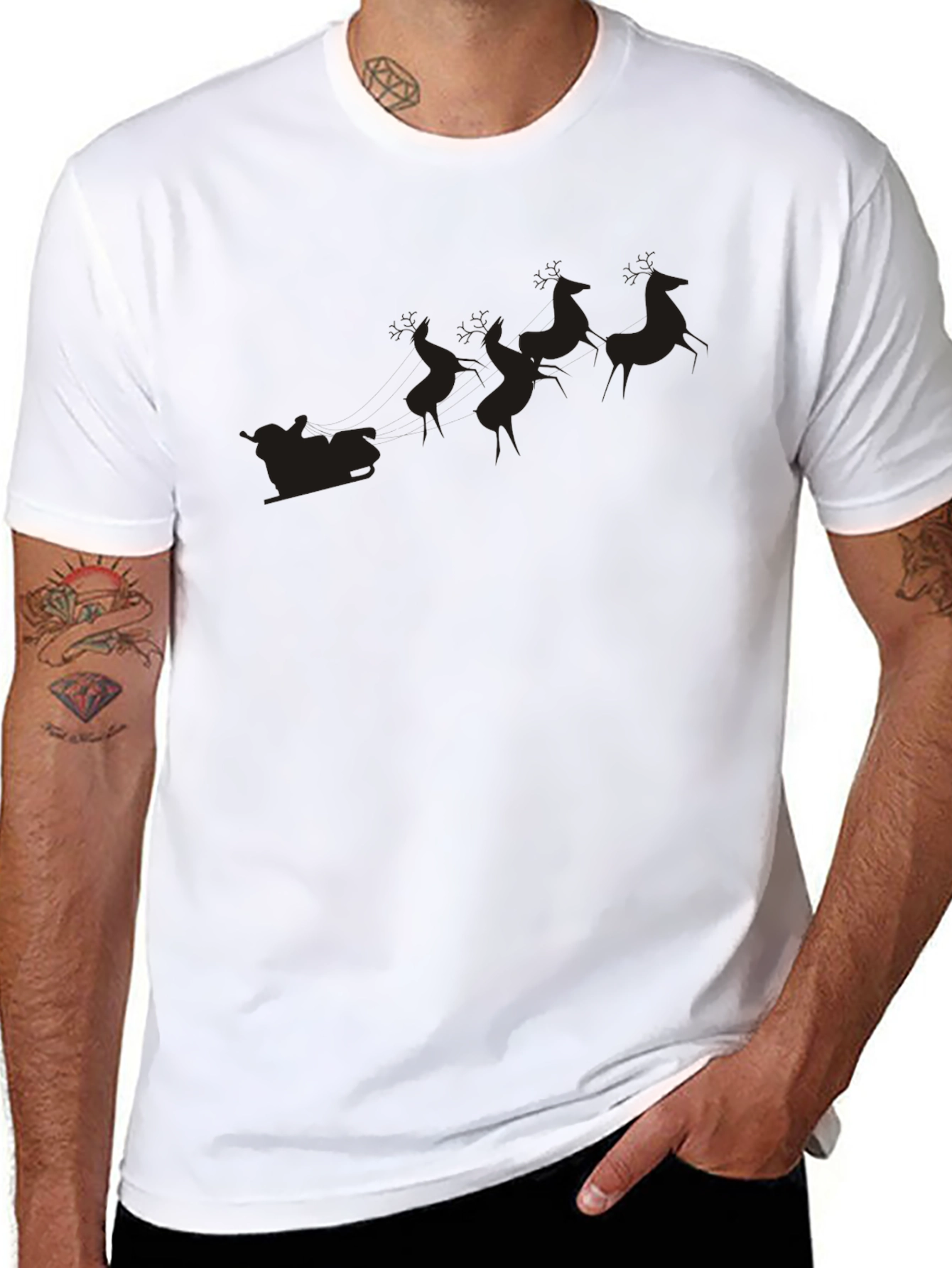 Black Black Santa's Sleigh T-Shirt view 8
