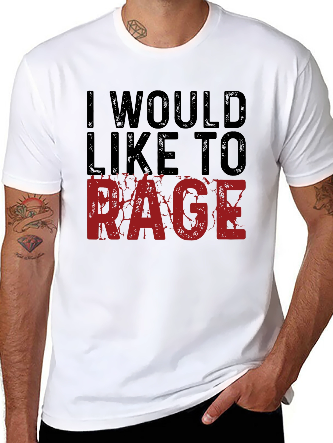 Black I Would Like to Rage Black Graphic Tee view 8
