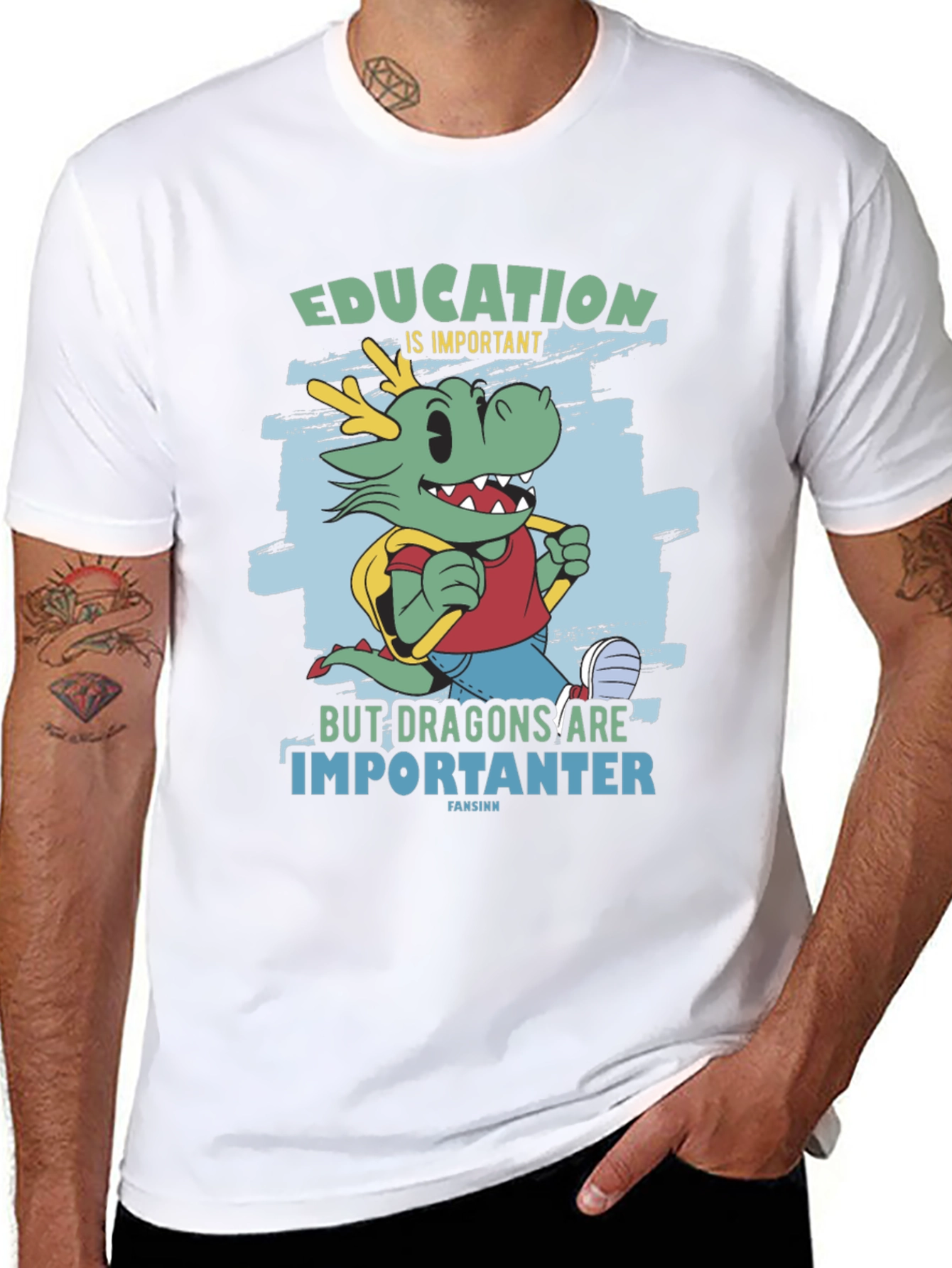 Black Education Dragon Graphic T-Shirt view 8