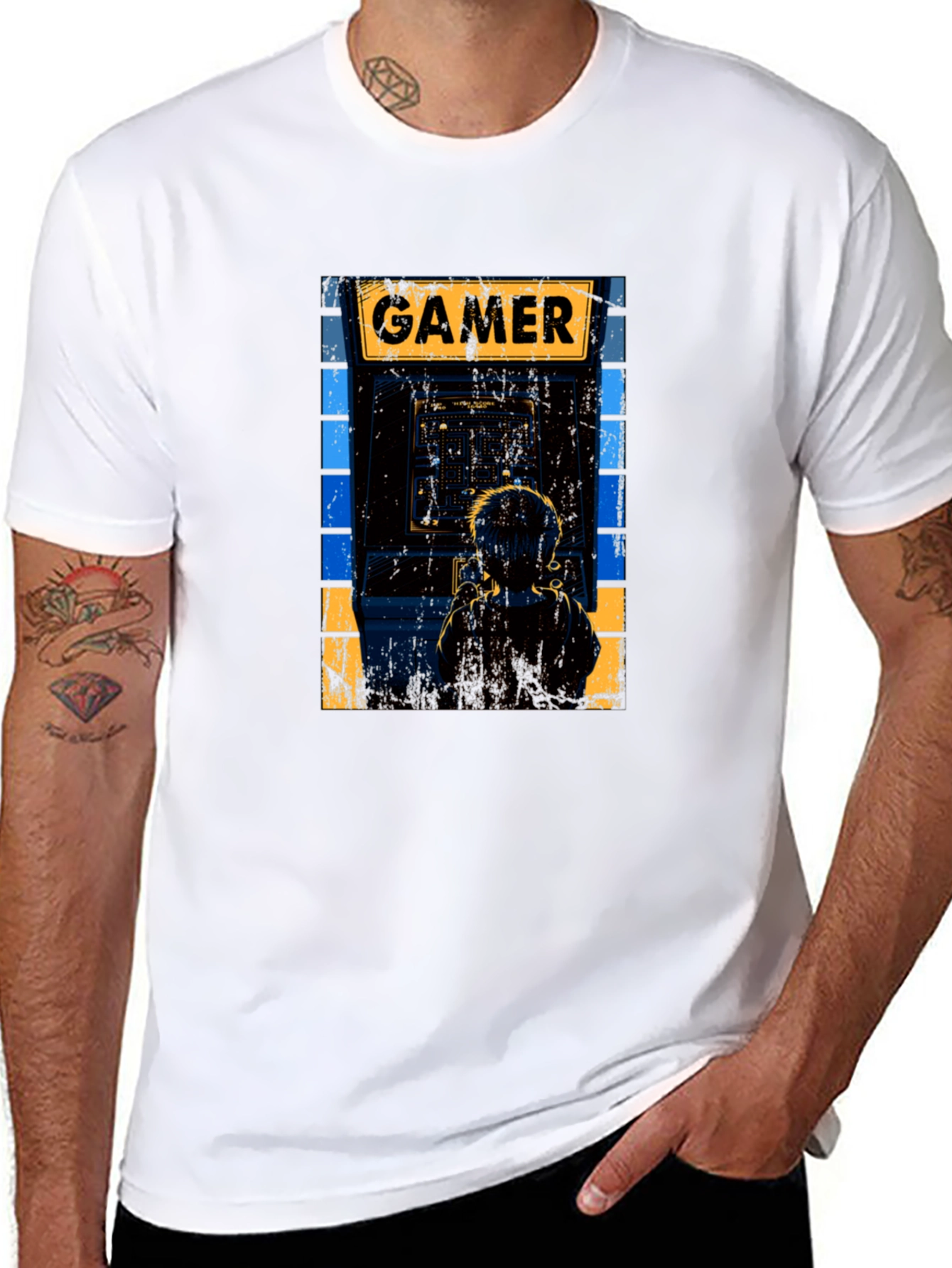 Black Retro Gamer Arcade T-Shirt view 8