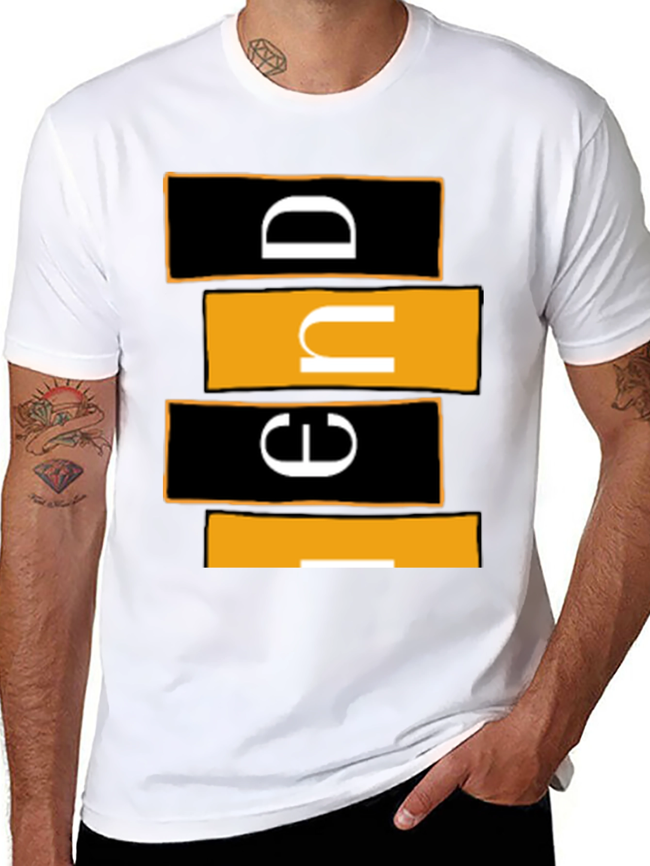 Black Modern Graphic Tee - Abstract Lettering view 8