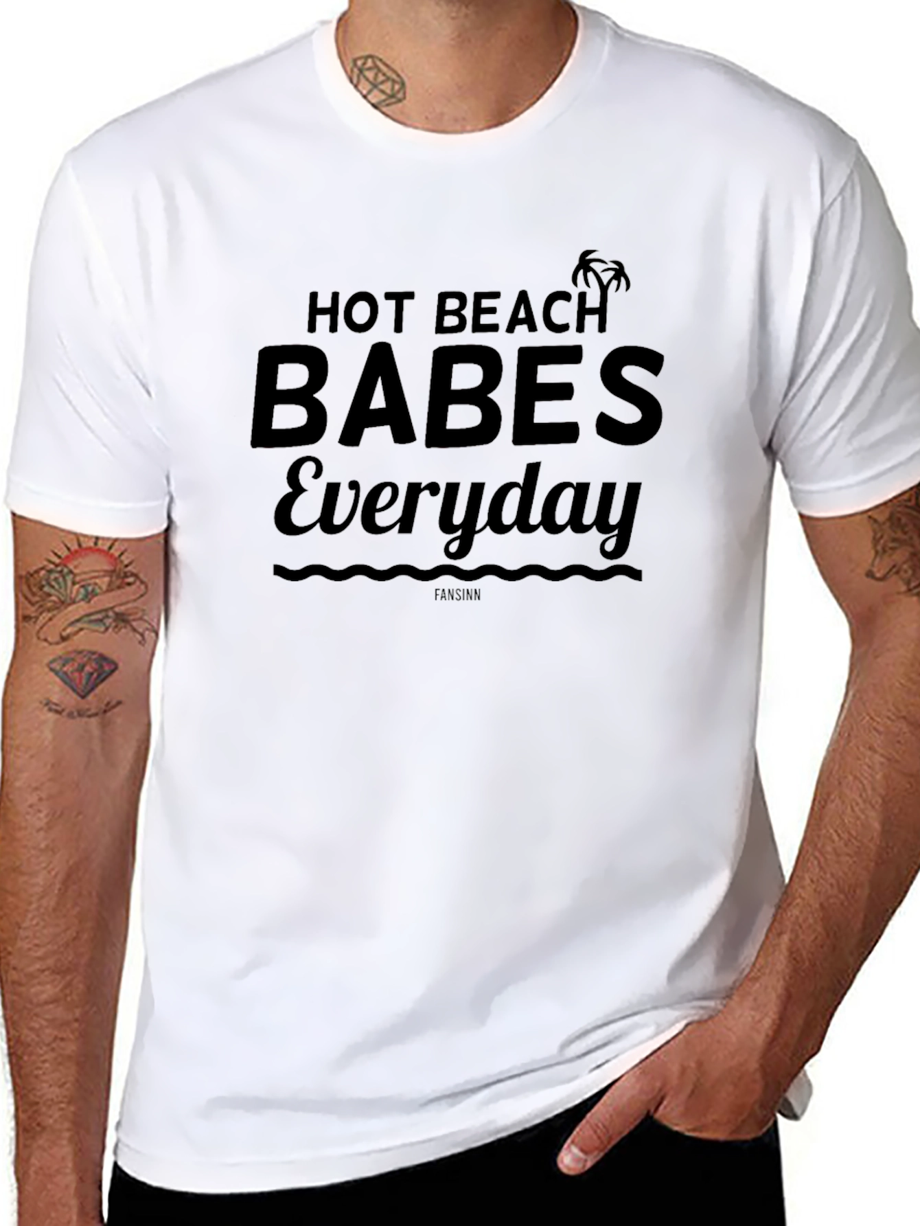 Black Hot Beach Babes Everyday Graphic Tee view 8