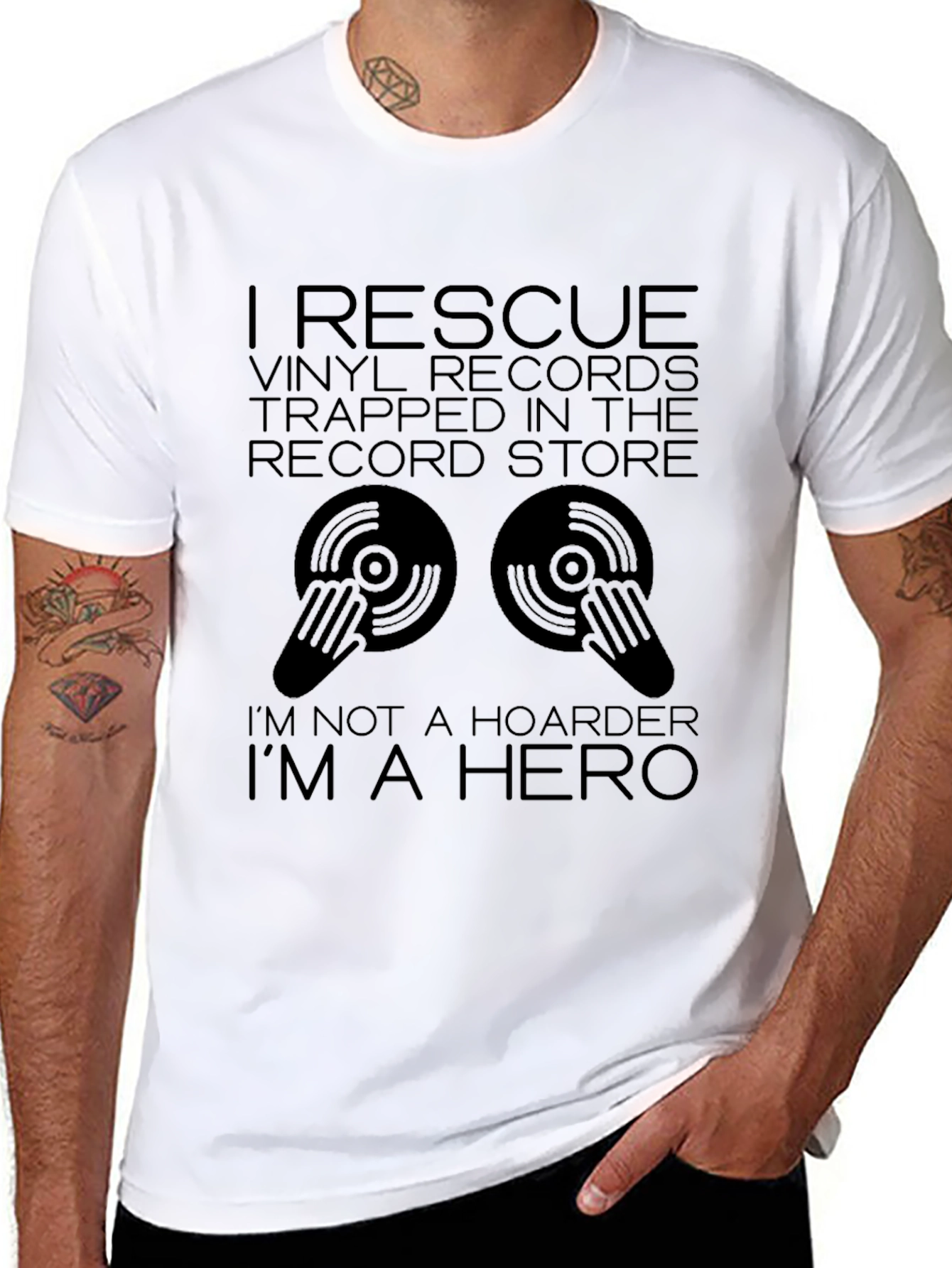 Black Vinyl Records Rescue T-Shirt - Hero Collector view 8