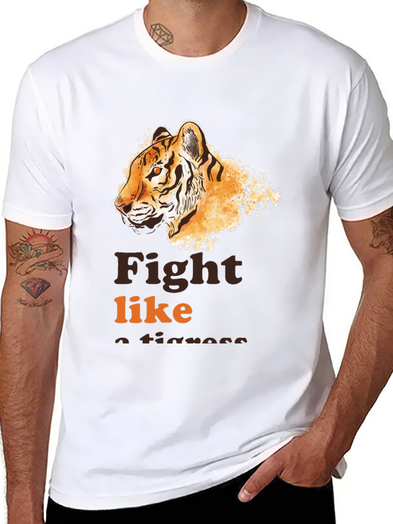 Black Fight Like a Tigress Graphic Tee view 8