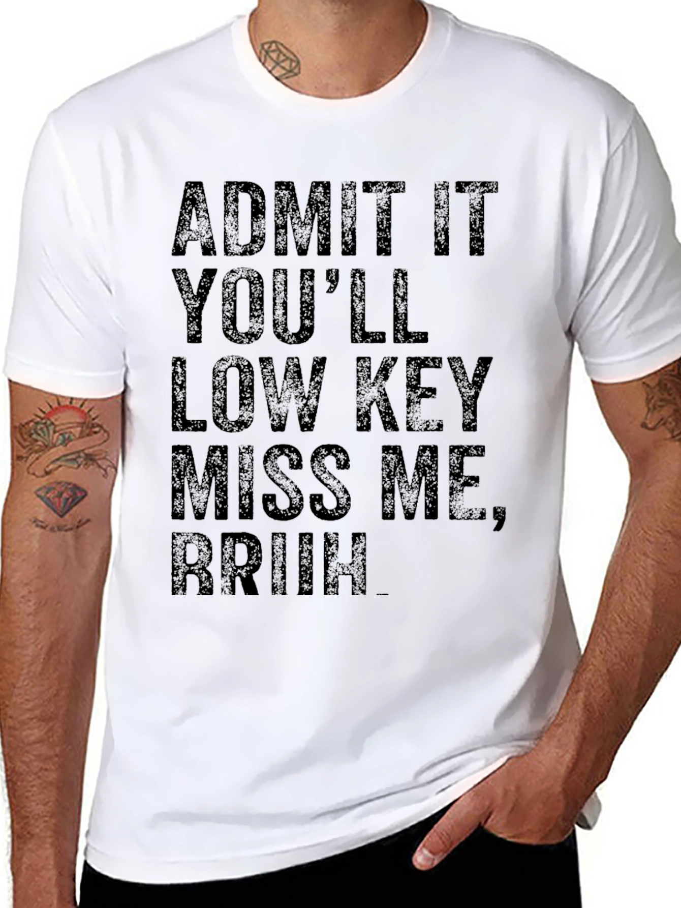 Black Admit It, Bruh! Graphic T-Shirt - Comfy Casual Tee view 8