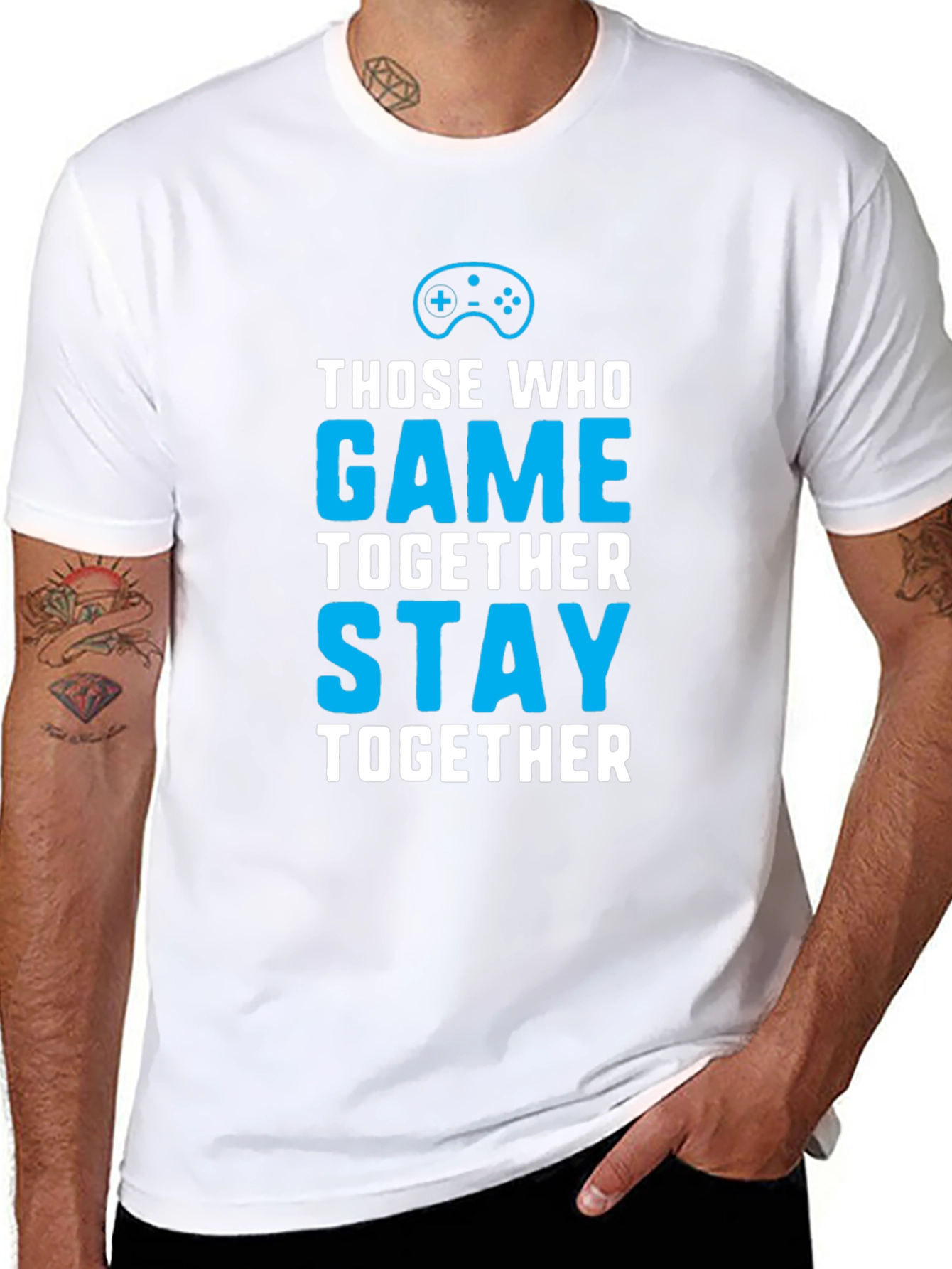Black Those Who Game Together Stay Together T-Shirt view 8
