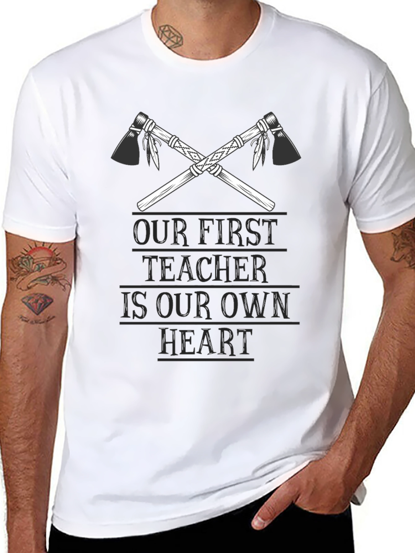 Black Our First Teacher Heart Graphic Tee view 8