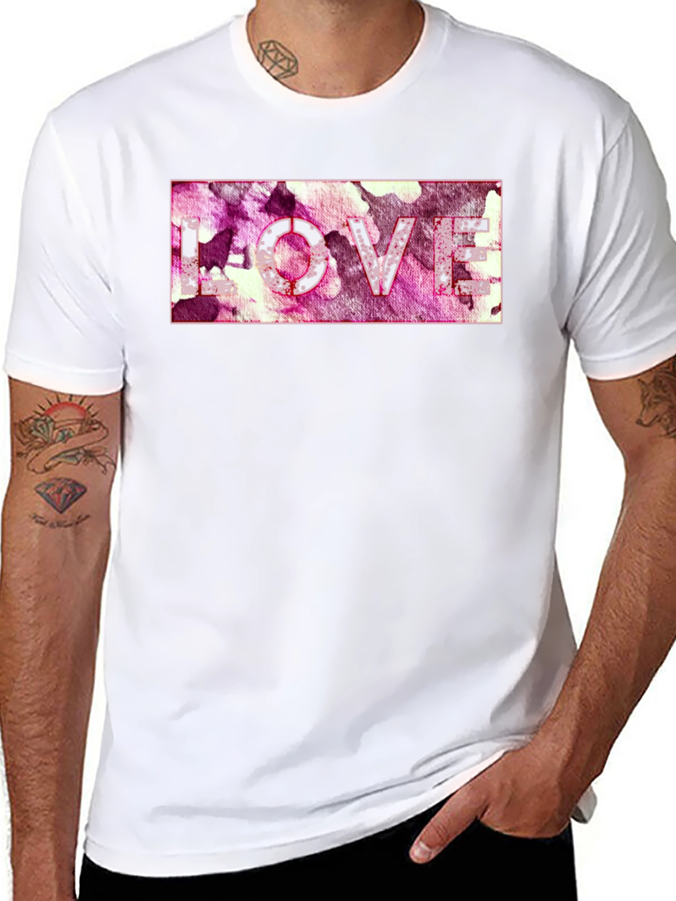 Black Love T-Shirt - Abstract Print view 8