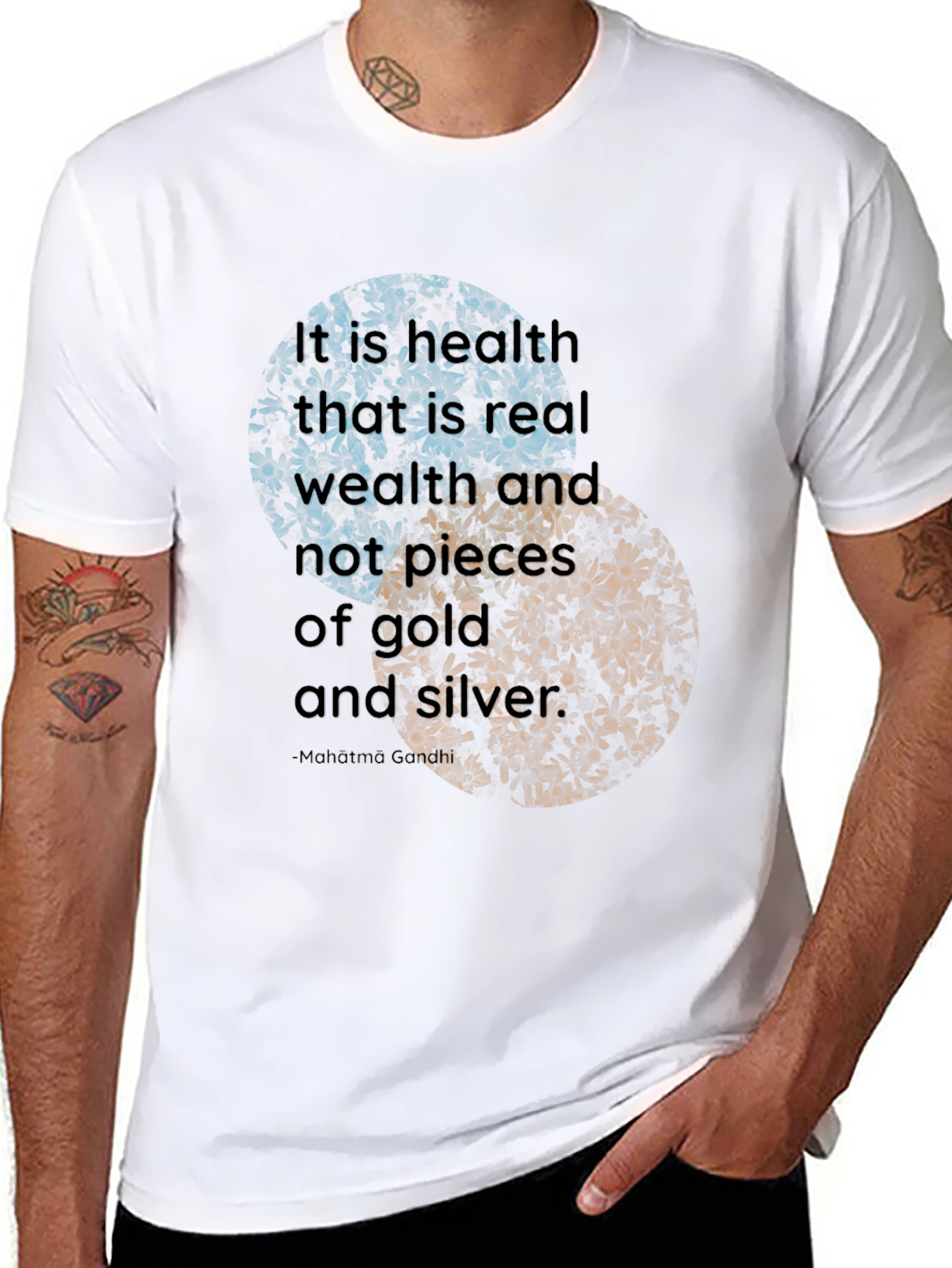 Black Health is Wealth T-Shirt - Motivational Quote view 8