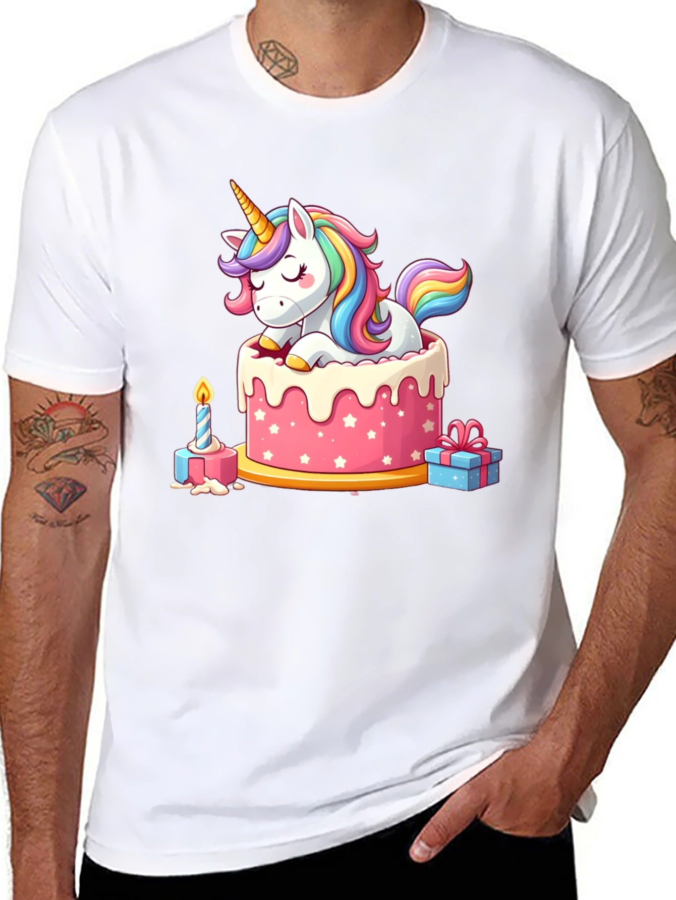 Black Unicorn Cake T-Shirt view 8