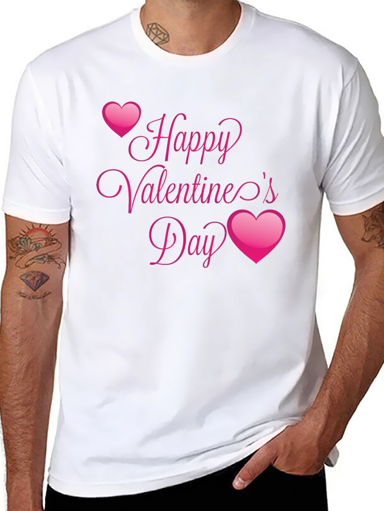 Black Happy Valentine's Day Black T-Shirt view 8