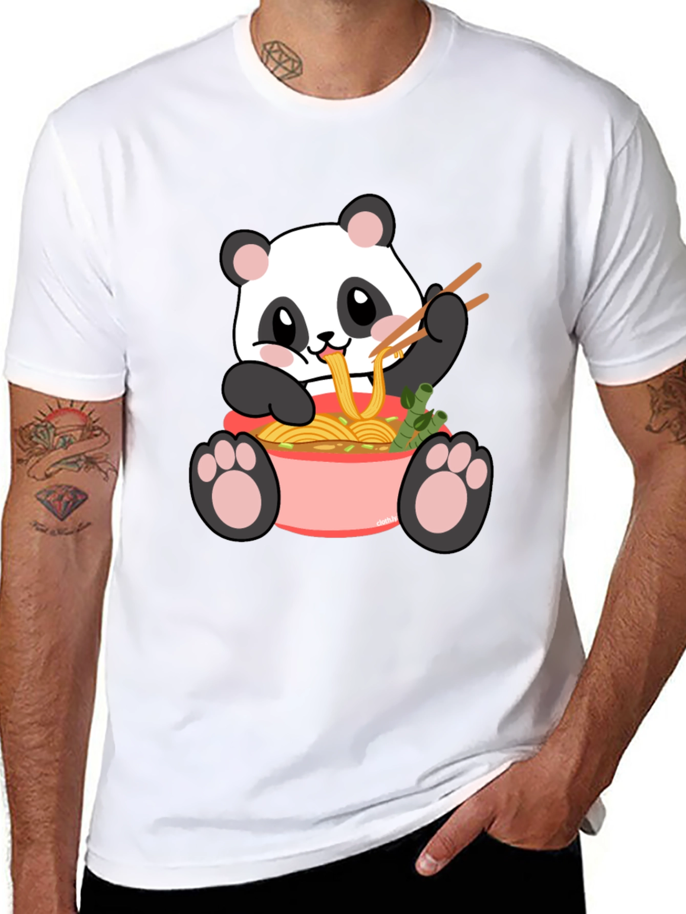 Black Panda Ramen Graphic Tee - Kawaii Comfort view 8