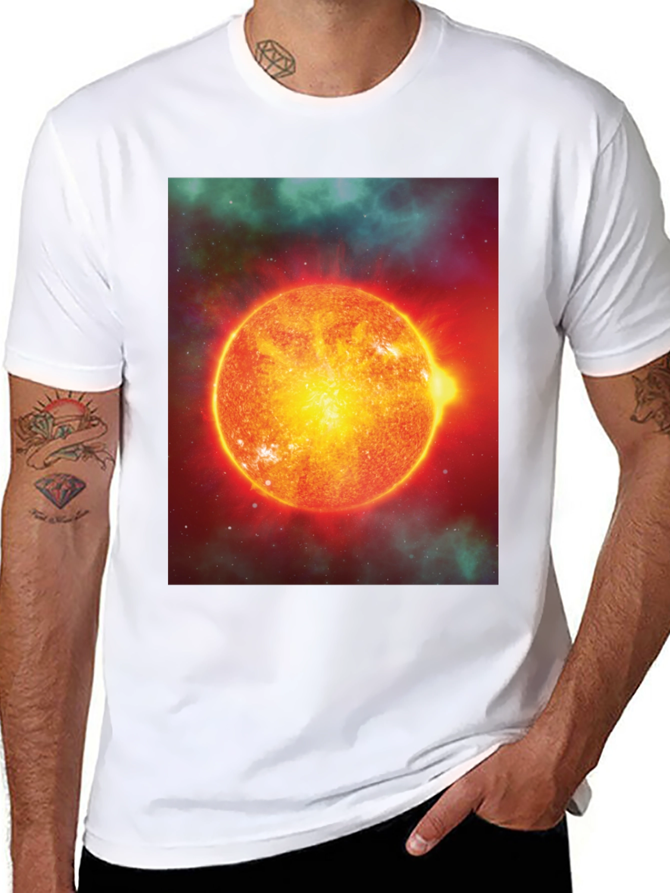 Black Solar System T-Shirt - Black Cotton Blend view 8