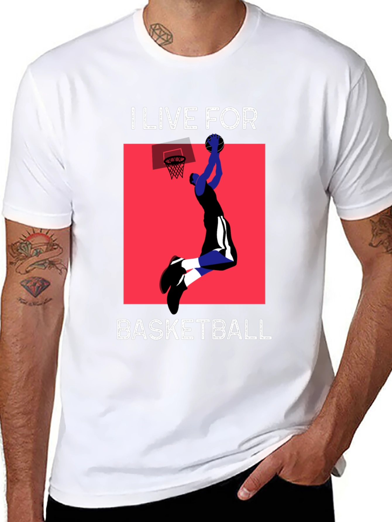 Black I Live For Basketball Black Graphic Tee view 8