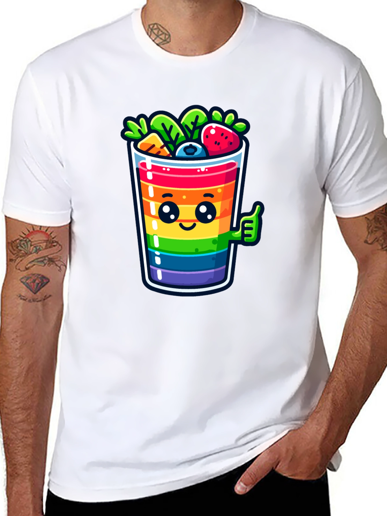 Black Rainbow Smoothie T-Shirt view 8