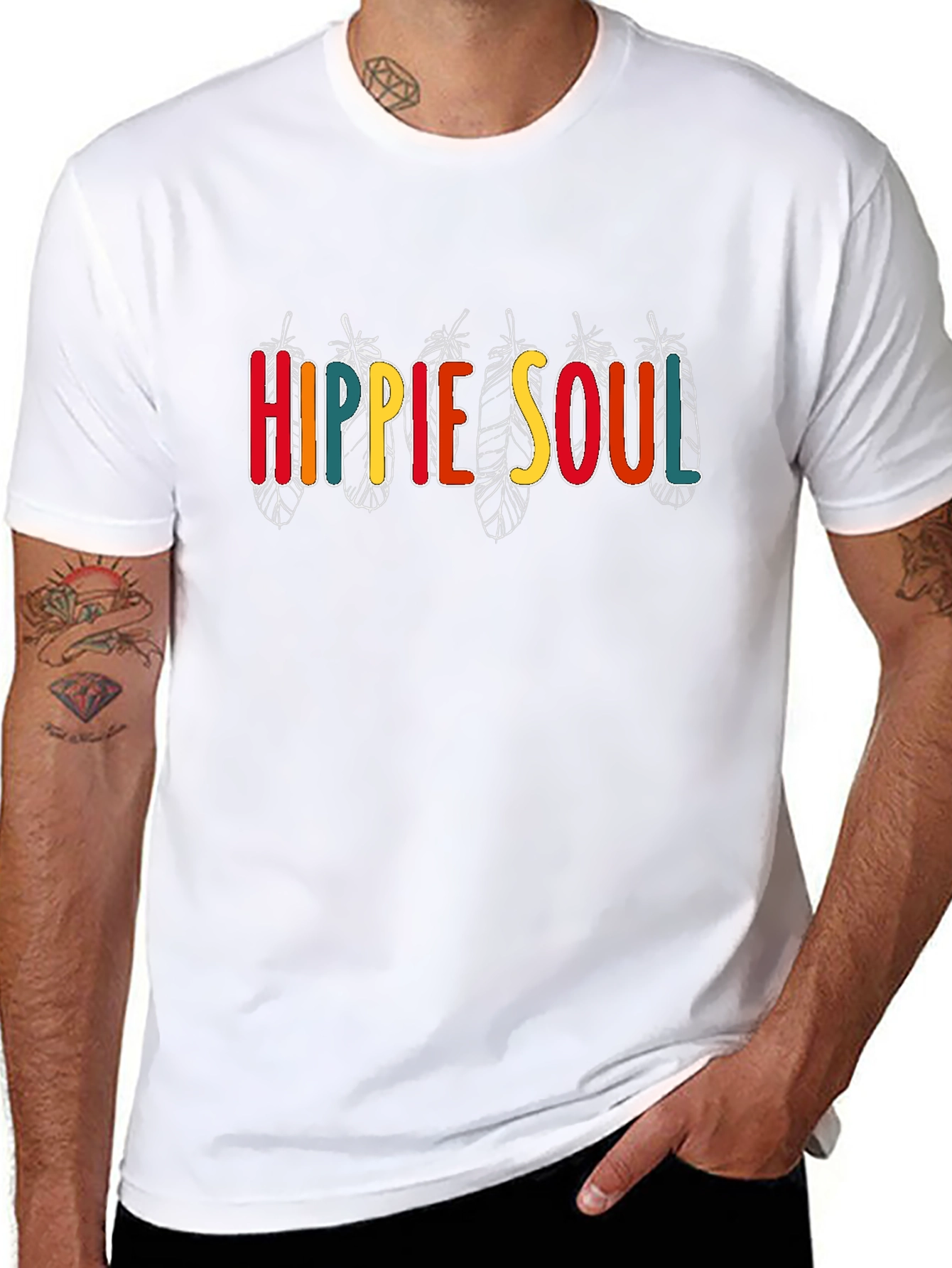 Black Hippie Soul Graphic T-Shirt - Casual Comfort view 8
