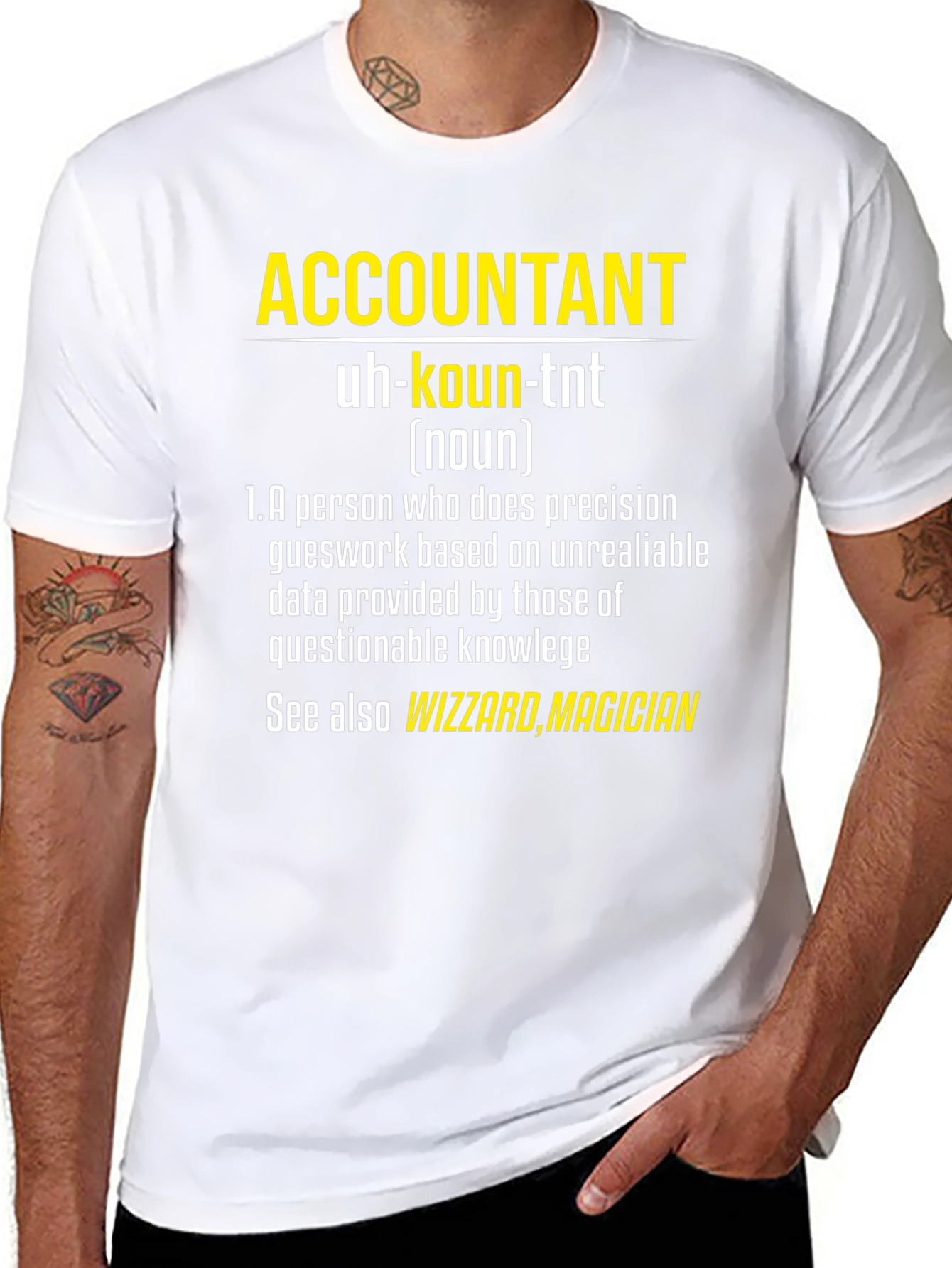 Black Accountant Definition T-Shirt - Funny Profession Tee view 8