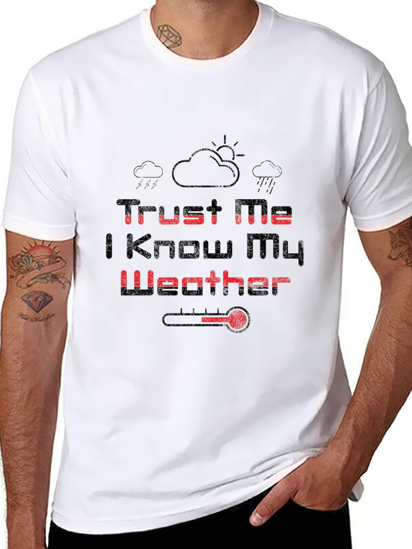 Black Trust Me Weather Graphic Tee view 8