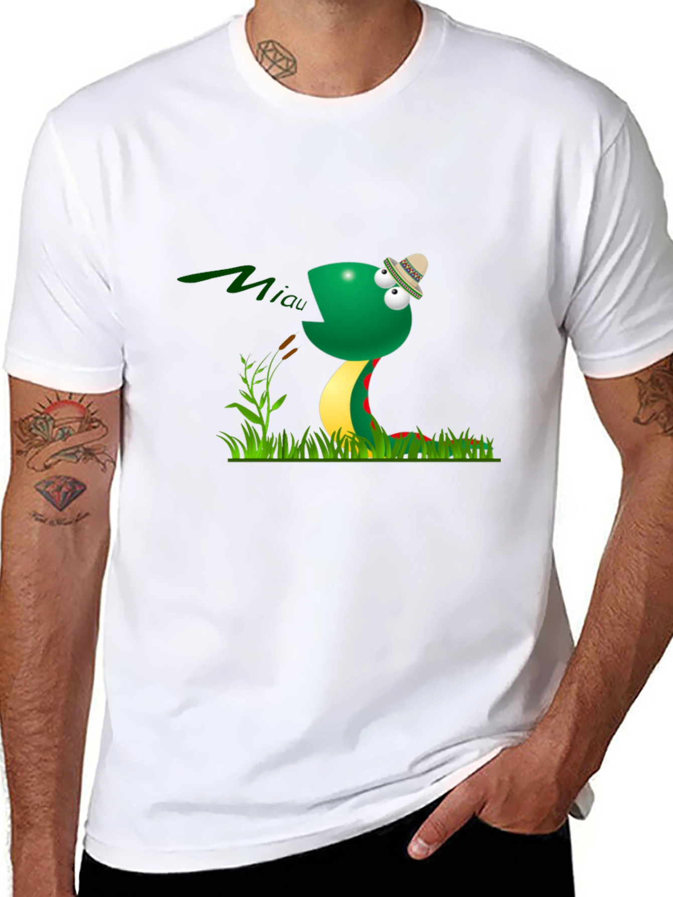 Black Cartoon Snake T-Shirt view 8