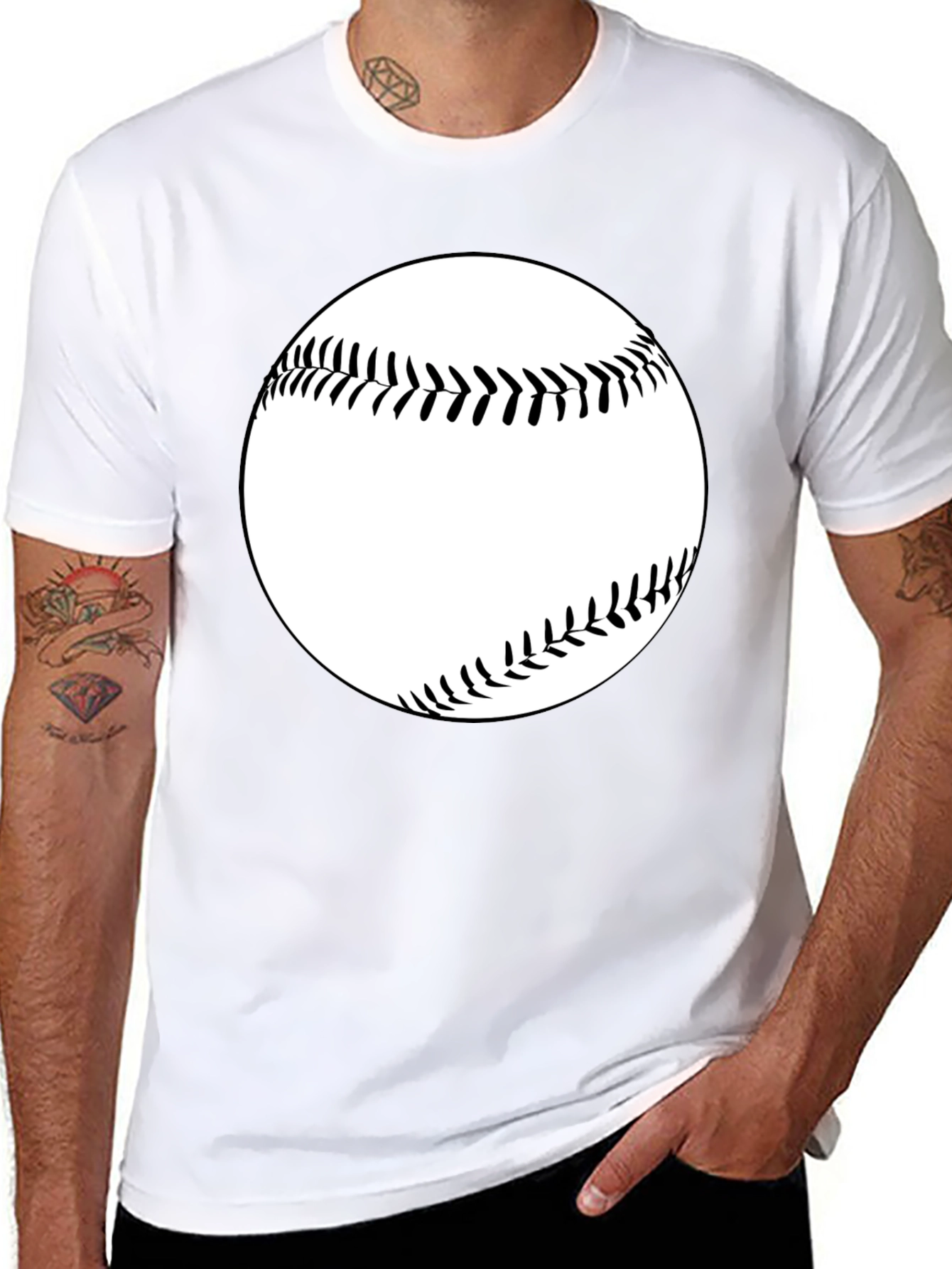 Black Baseball Graphic Tee - Classic Black T-Shirt view 8