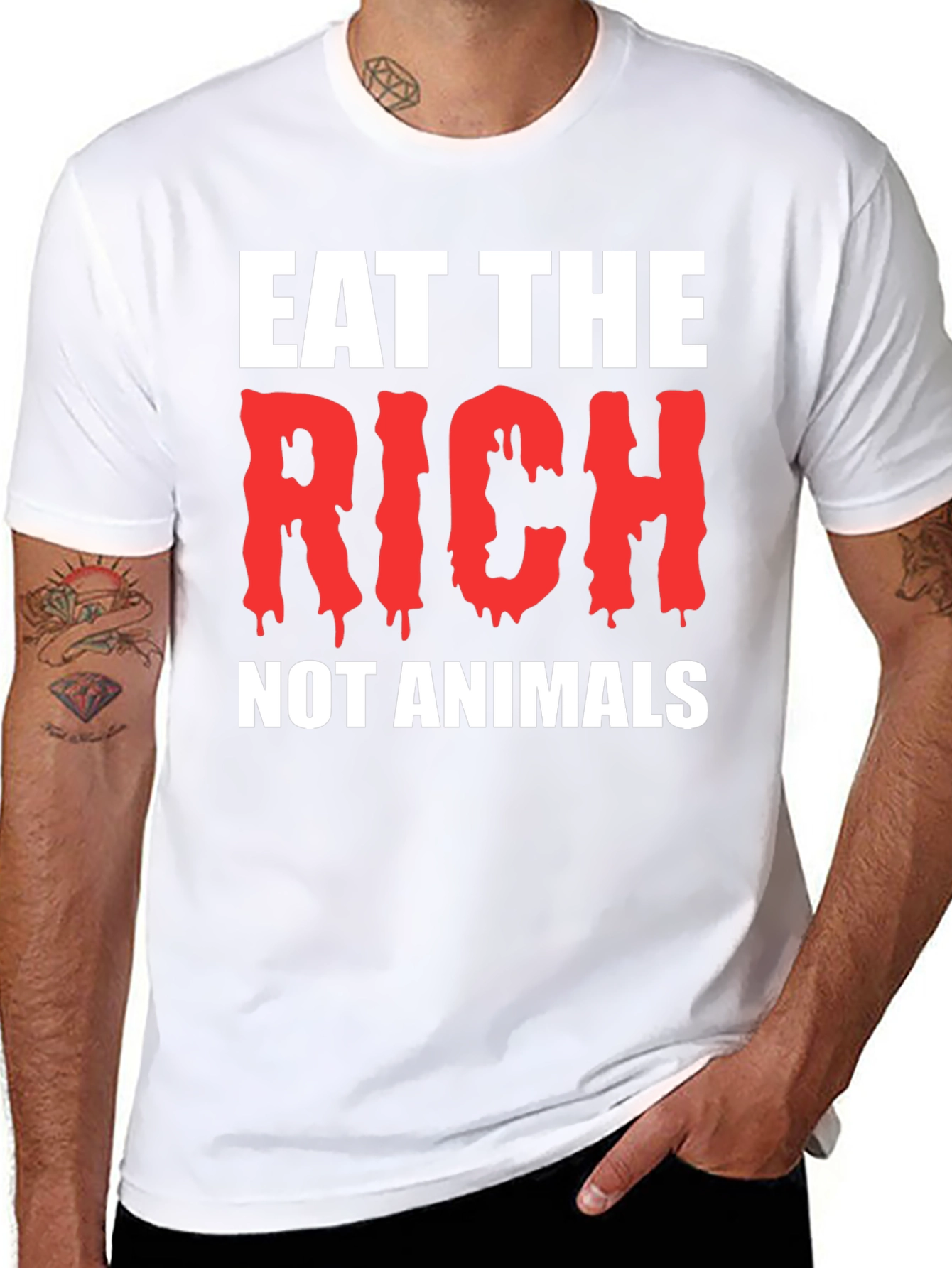 Black Eat The Rich Black T-Shirt view 8