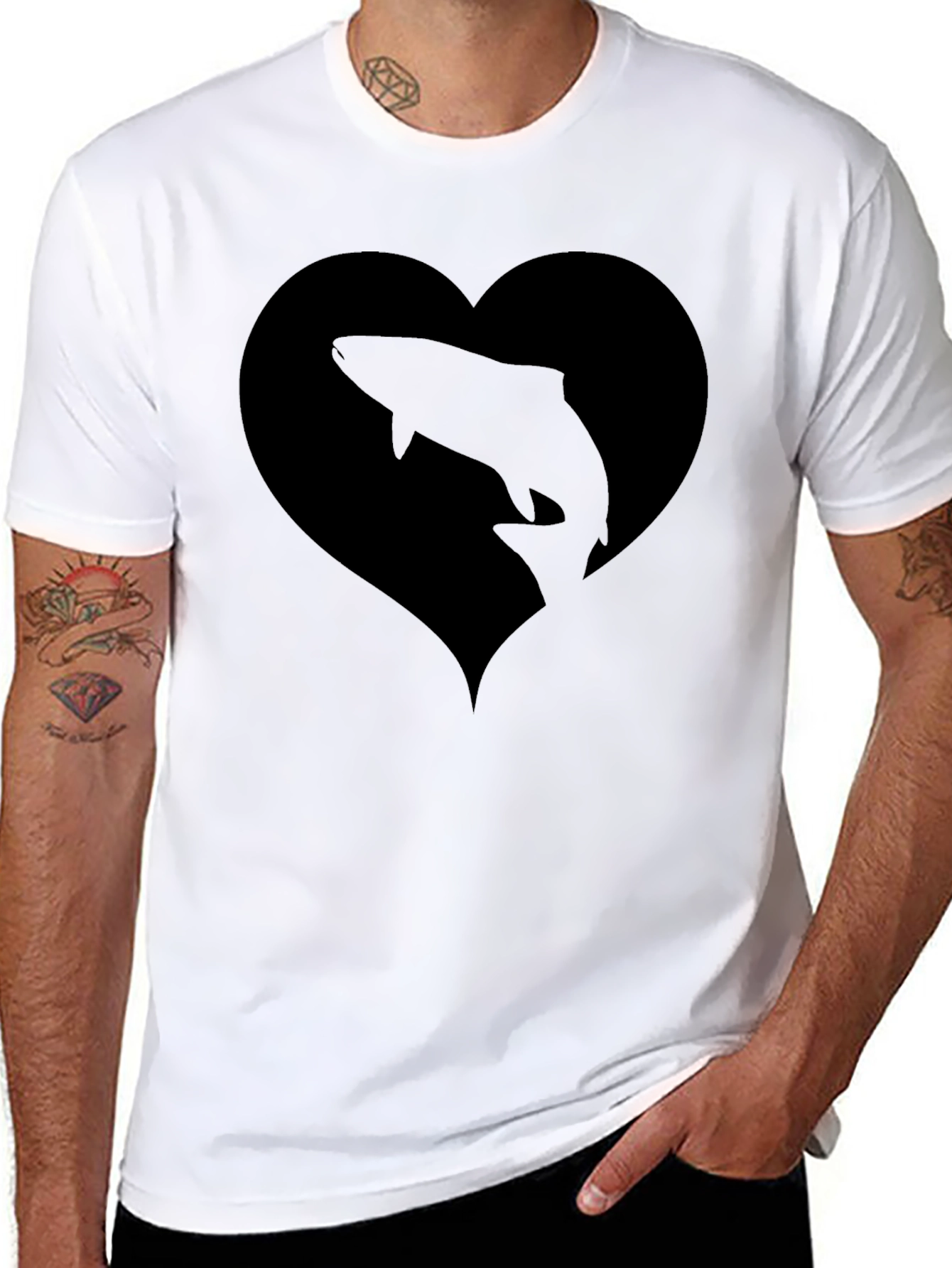 Black Fish Heart T-Shirt - 8