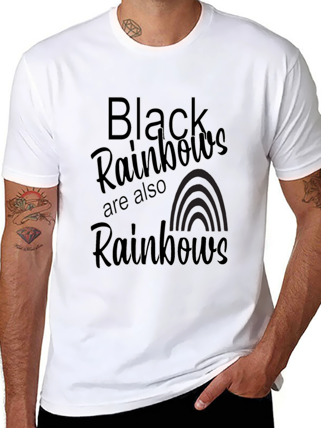 Black Black Rainbows Graphic Tee view 8