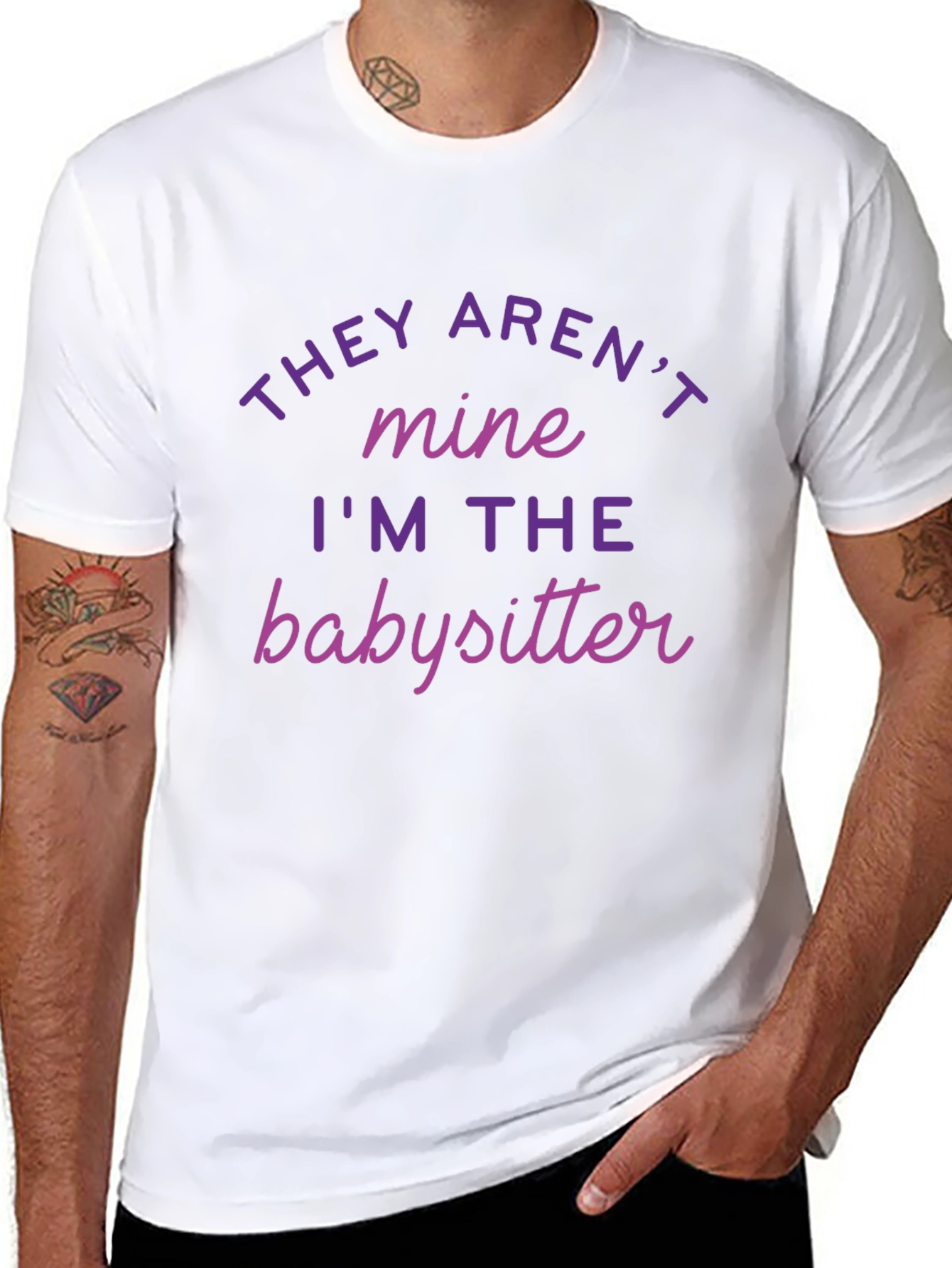 Black Babysitter T-Shirt - They Aren't Mine view 8
