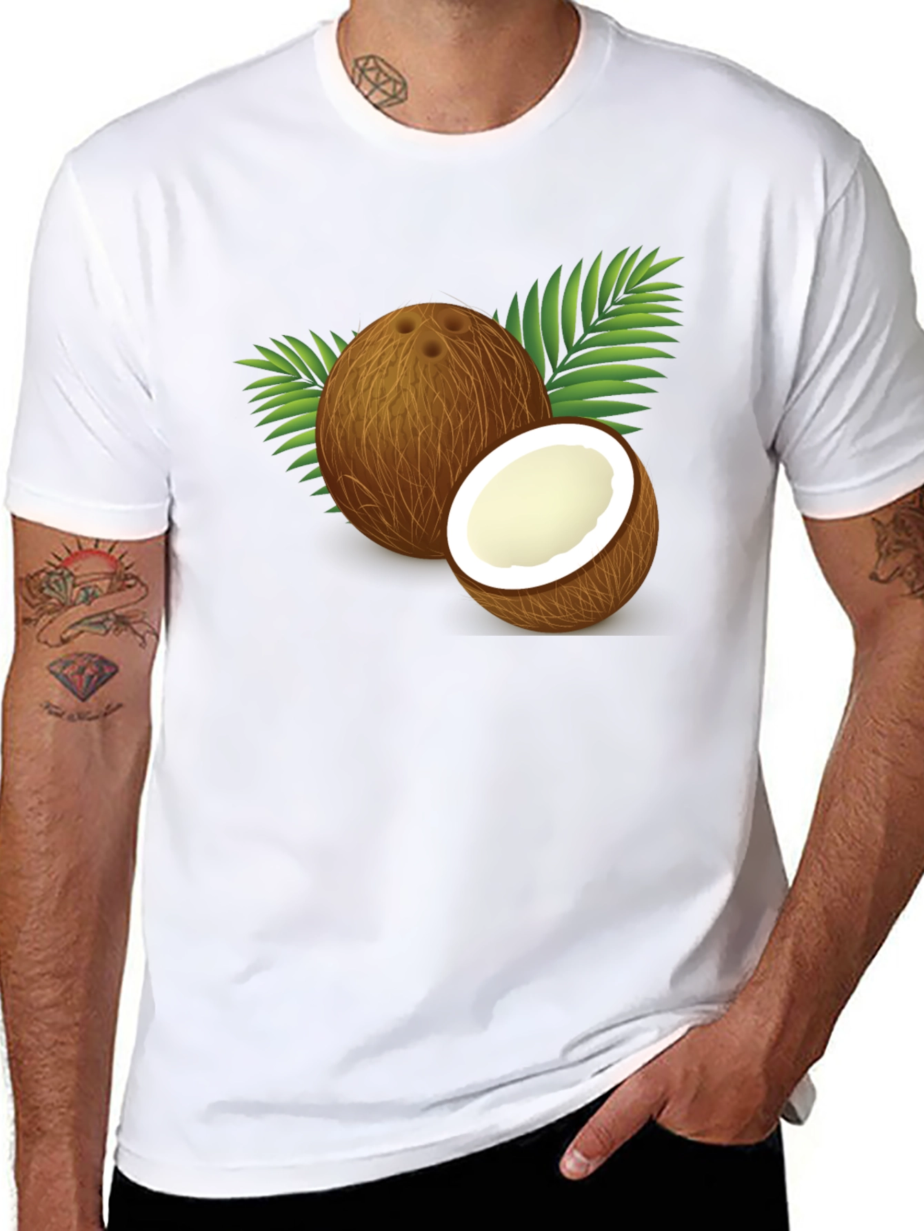 Black Coconut Graphic Tee - Tropical Summer Vibes view 8