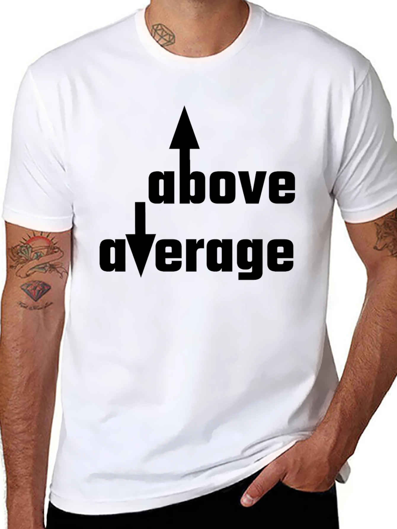 Black Above Average Graphic Tee - Black Casual Shirt view 8