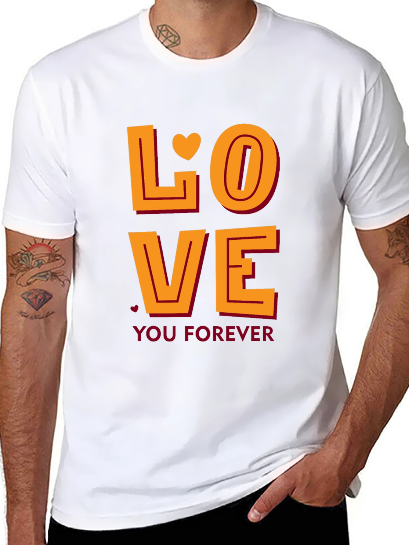 Black Love You Forever Graphic Tee - Black view 8