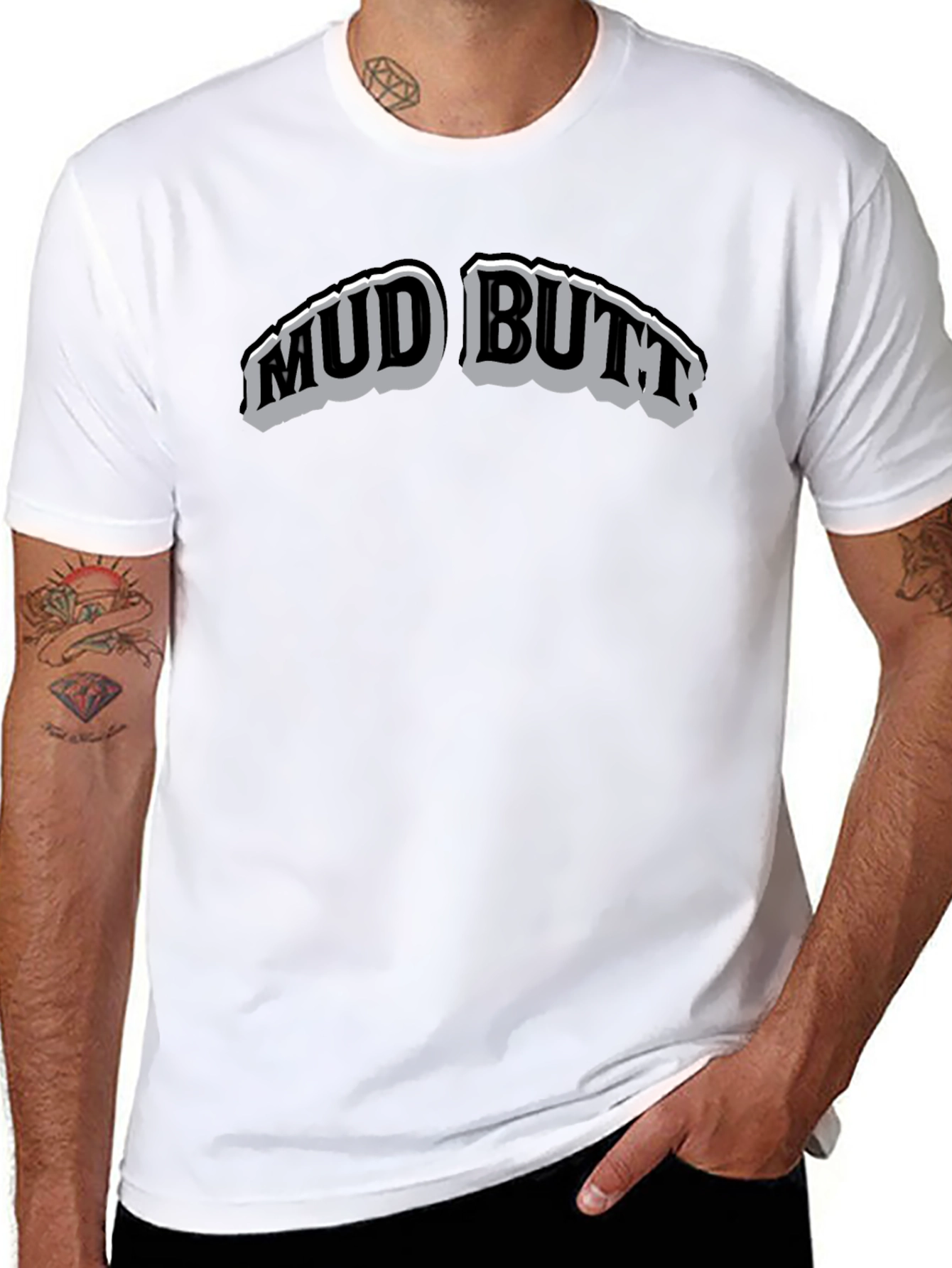 Black Mud Butt Graphic T-Shirt - Crew Neck view 8