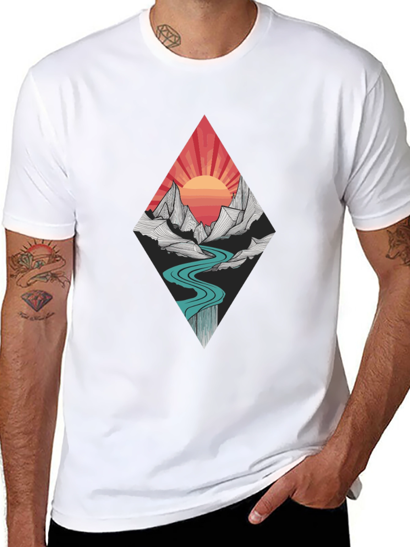 Black Mountain Sunset Graphic Tee - Black view 8