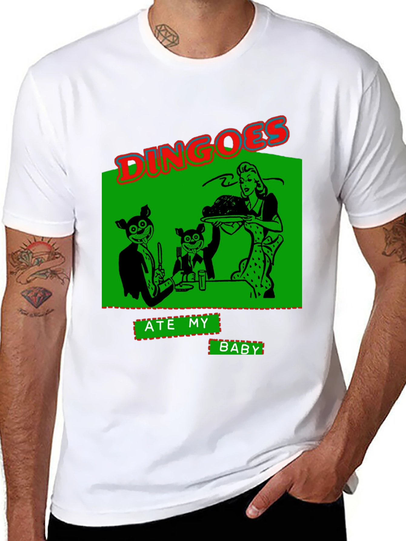 Black Dingoes Ate My Baby Graphic T-Shirt - Novelty Humor Tee view 8