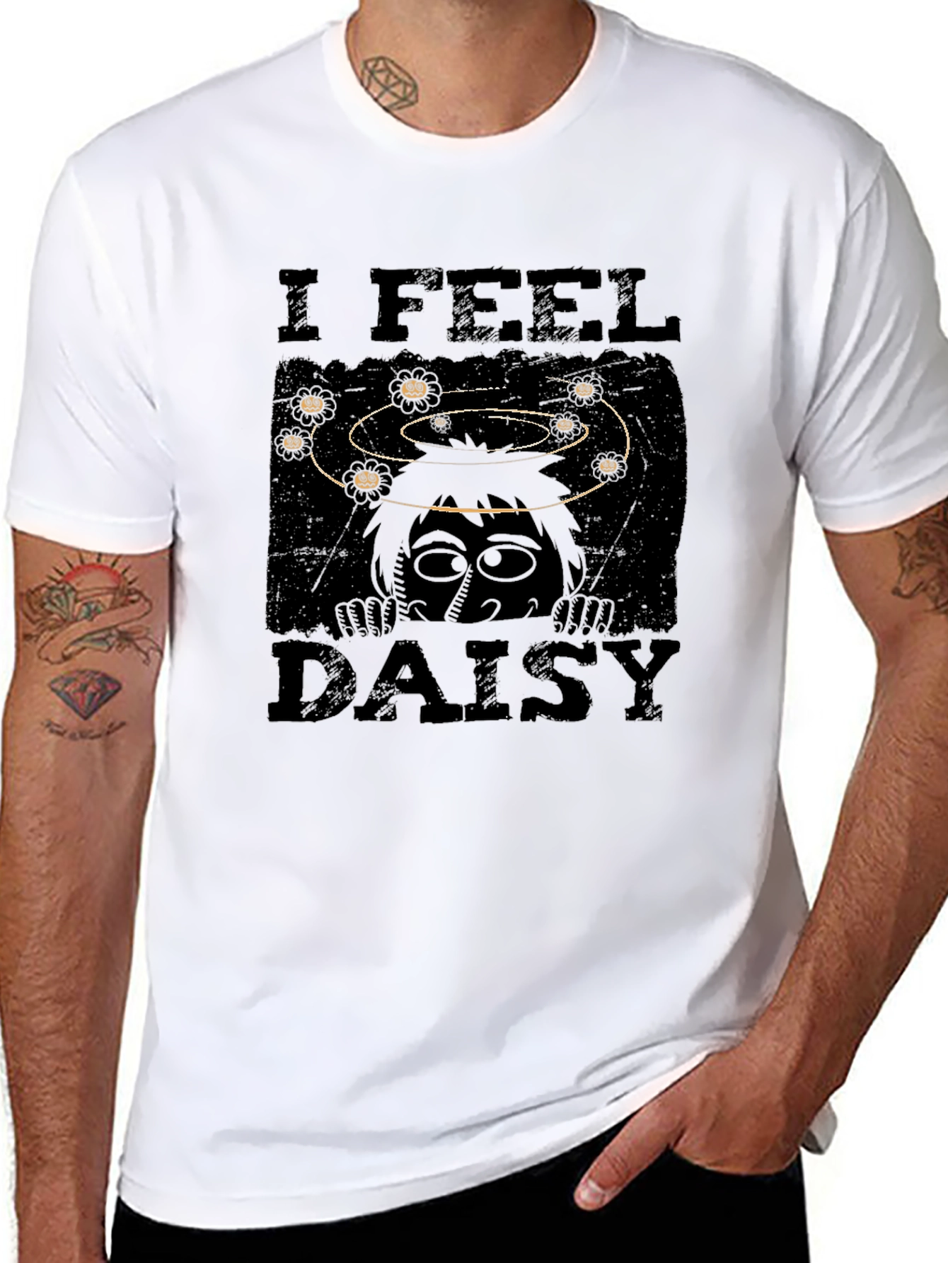 Black I Feel Daisy Graphic T-Shirt - Black view 8