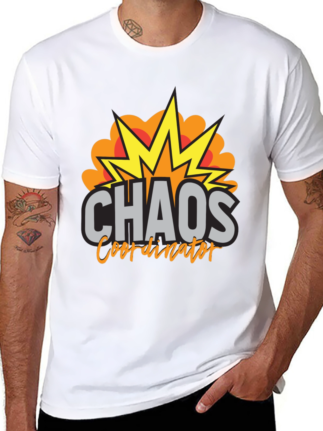 Black Chaos Coordinator T-Shirt - Funny Graphic Tee view 8