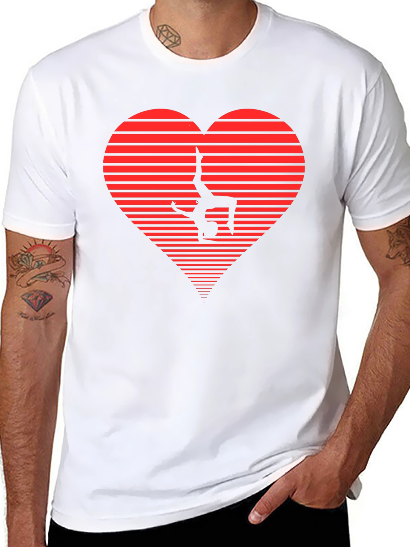 Black Gymnast Heart Graphic Tee - Black view 8
