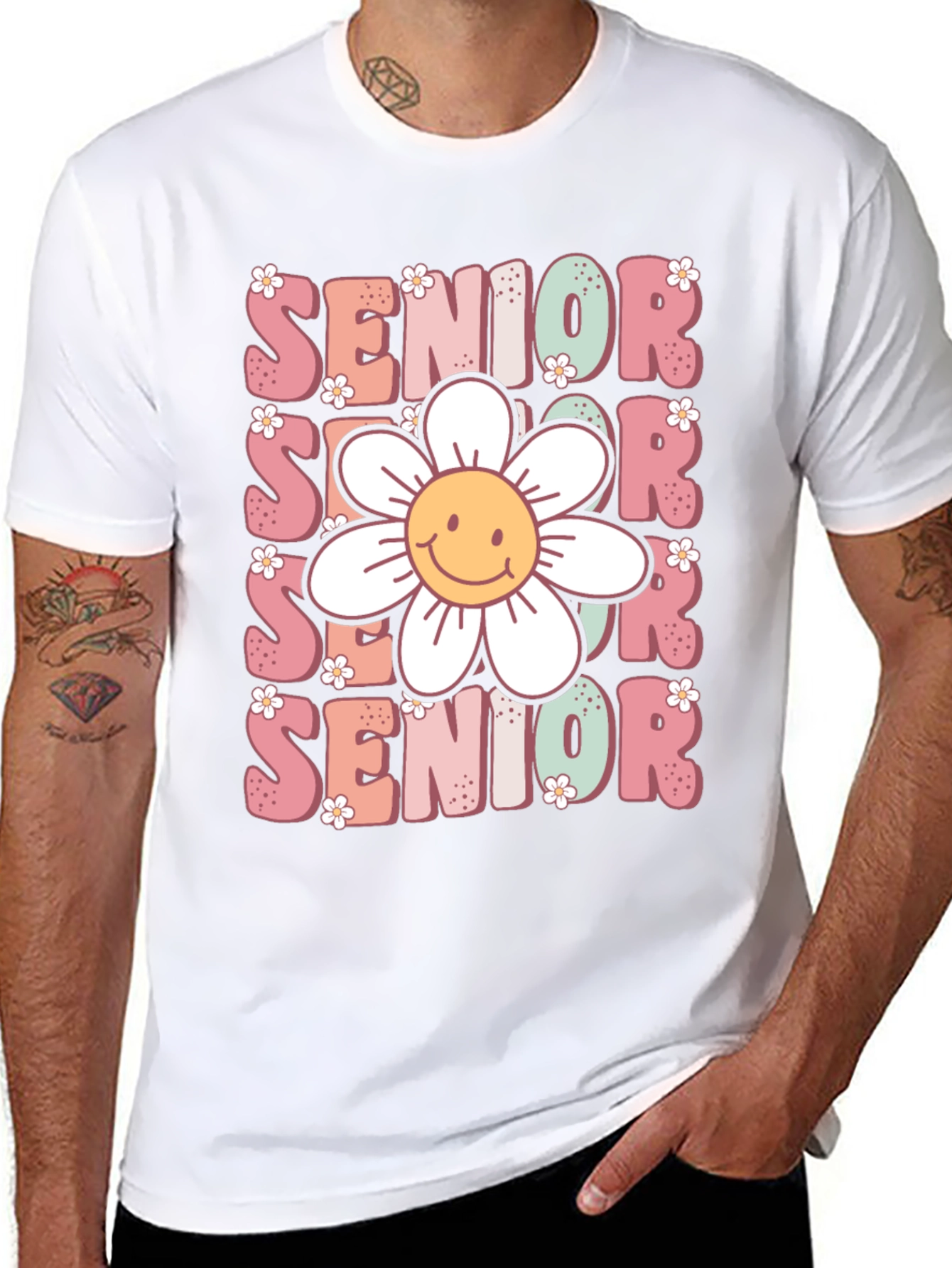 Black Senior Flower Graphic Tee view 8