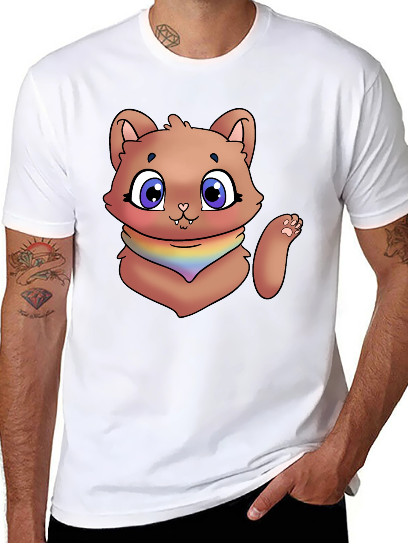 Black Cartoon Cat T-Shirt view 8