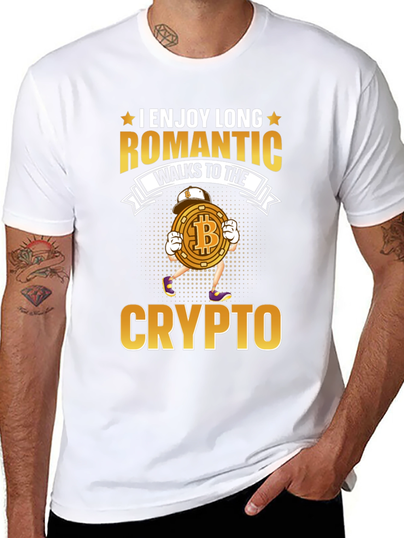 Crypto Romantic Walks T-Shirt - Bitcoin Design - 8