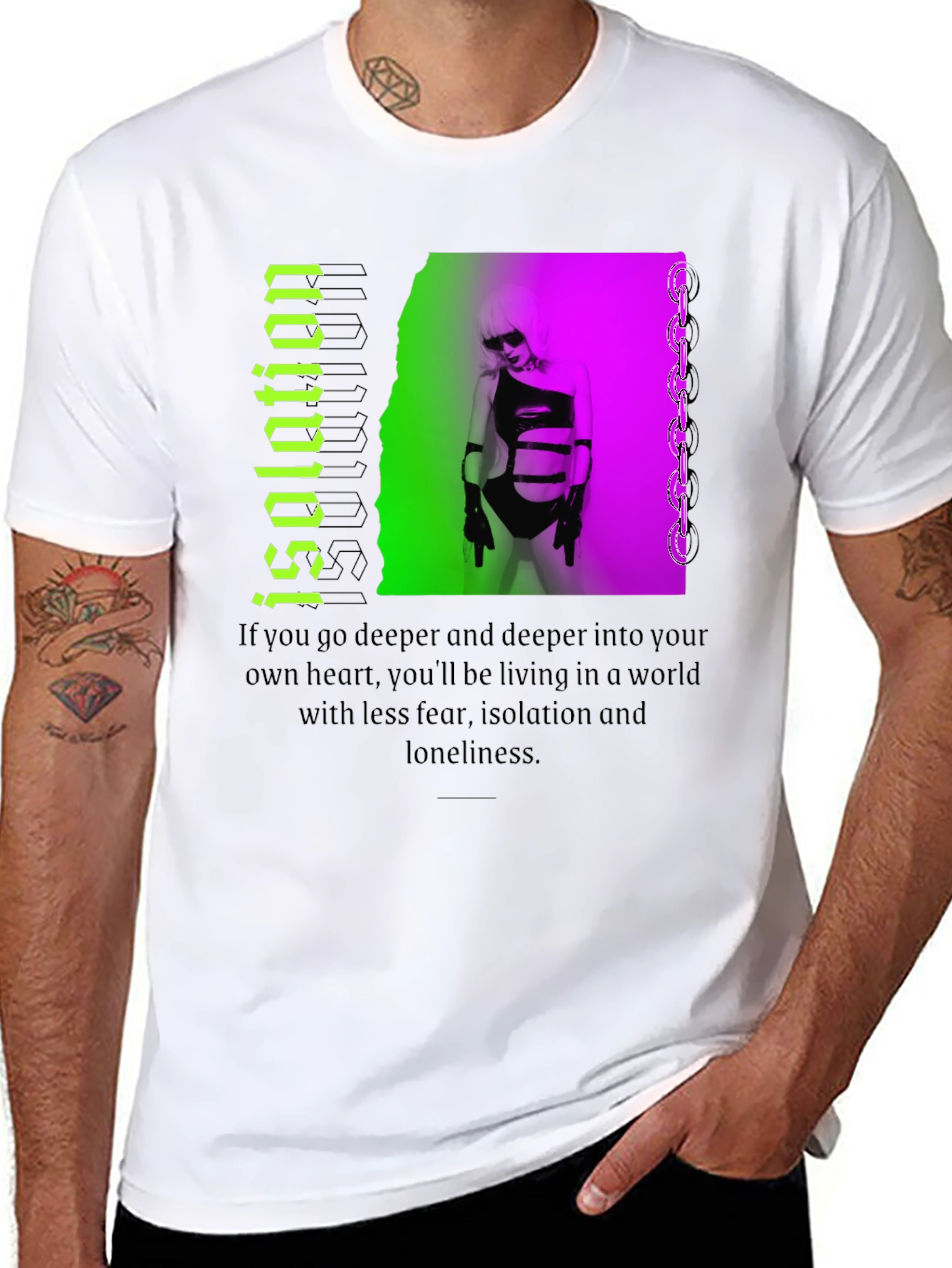 Black Isolation Graphic T-Shirt - Edgy Streetwear view 8