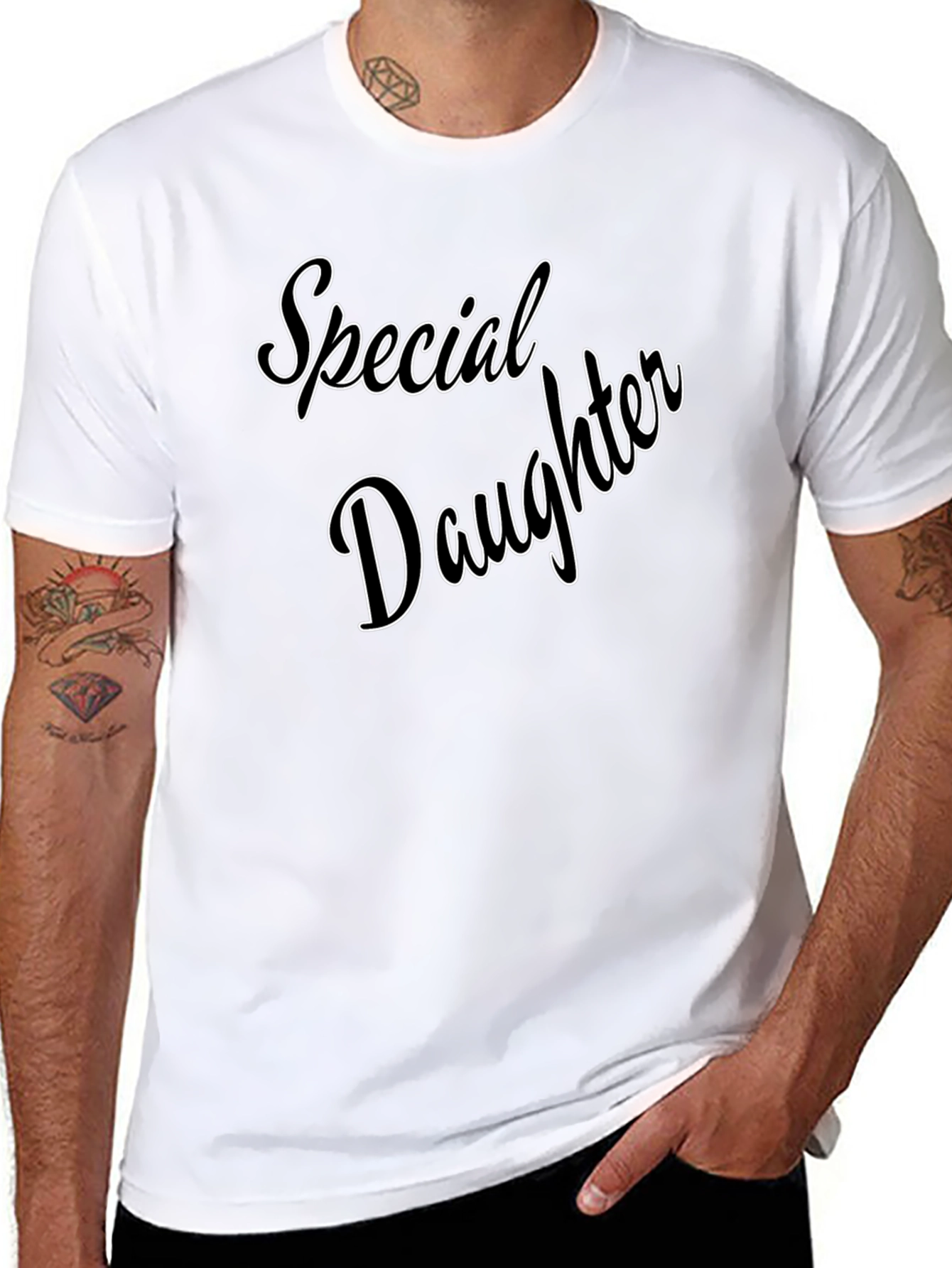 Black Special Daughter Graphic Tee - Black Casual T-Shirt view 8
