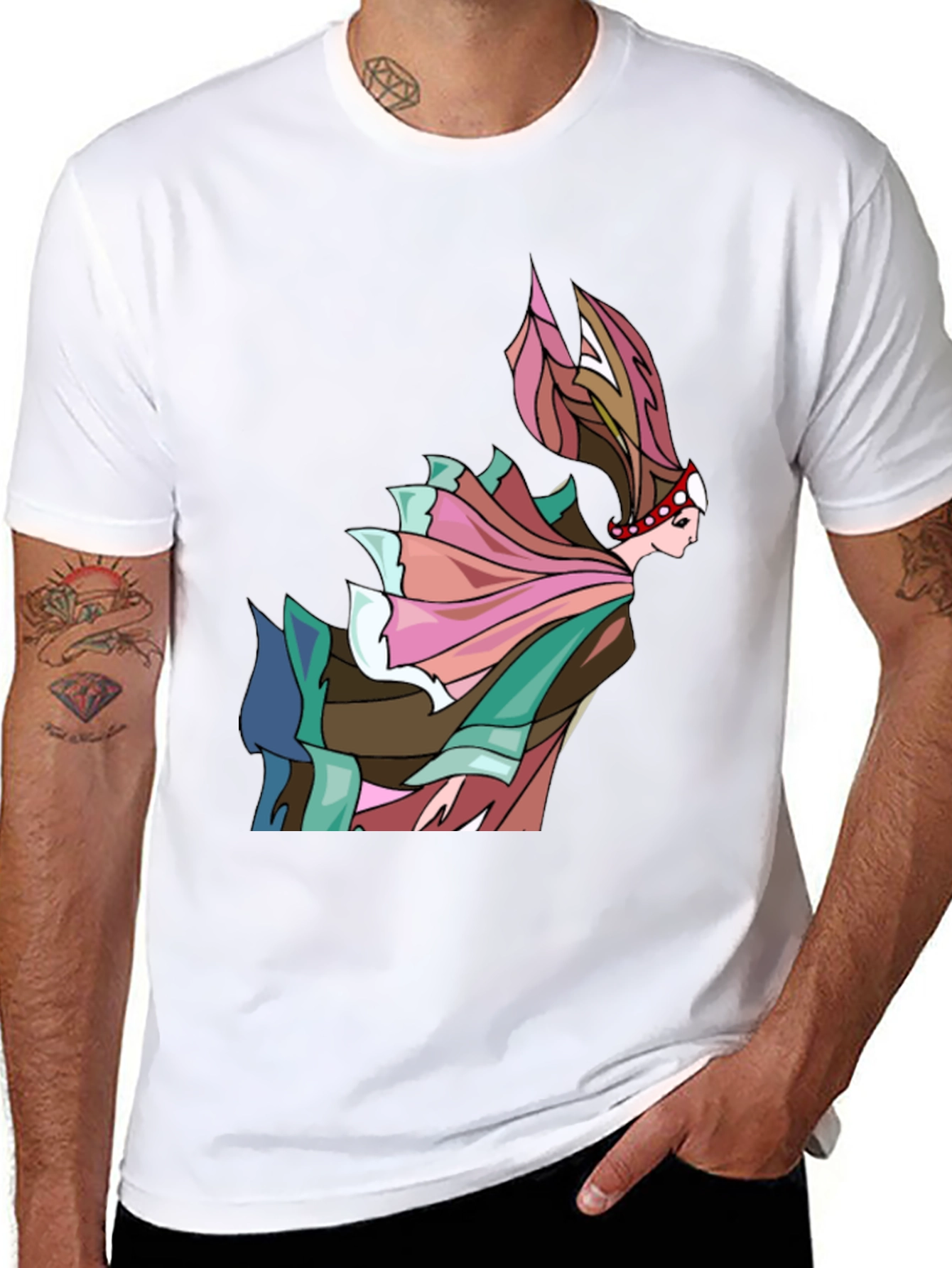 Black Abstract Art Woman T-Shirt view 8