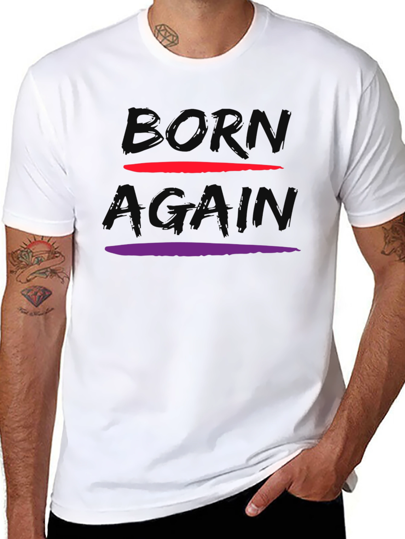 Black Born Again Graphic Tee - Stylish Cotton Blend view 8